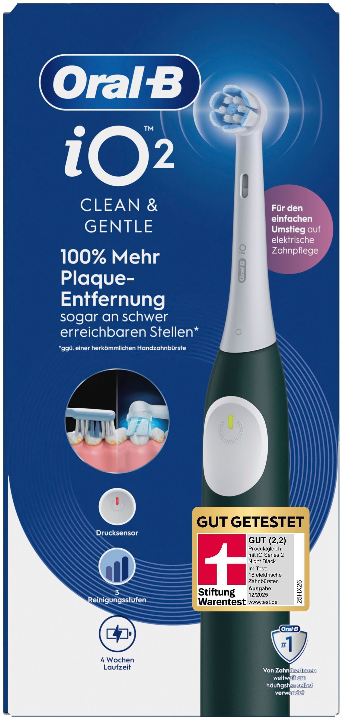 Oral-B Brosse à dents électrique »Oral-B iO Series 2« 1 cuis Aufsteckbürsten pour un nettoyage doux