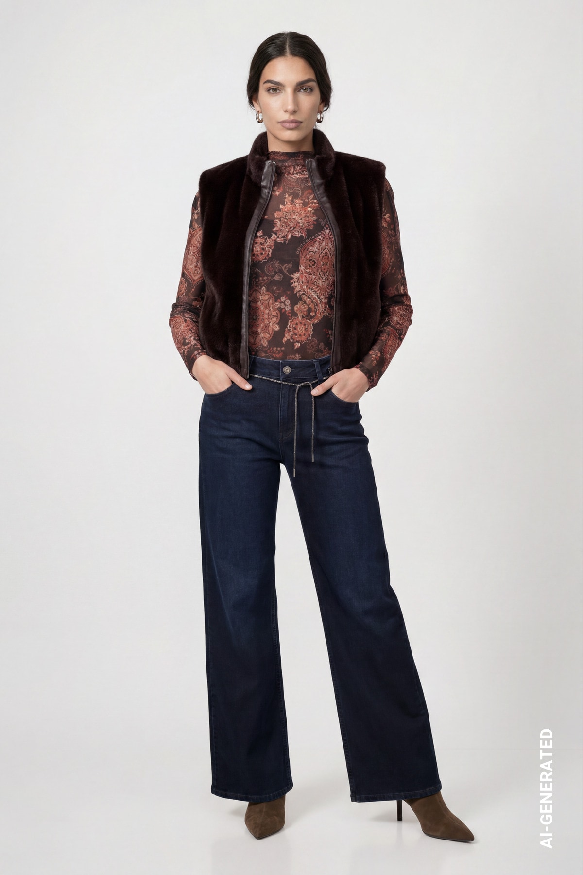 Monari Fellimitatweste »Weste fake fur« Regular fit mit Stehkragen