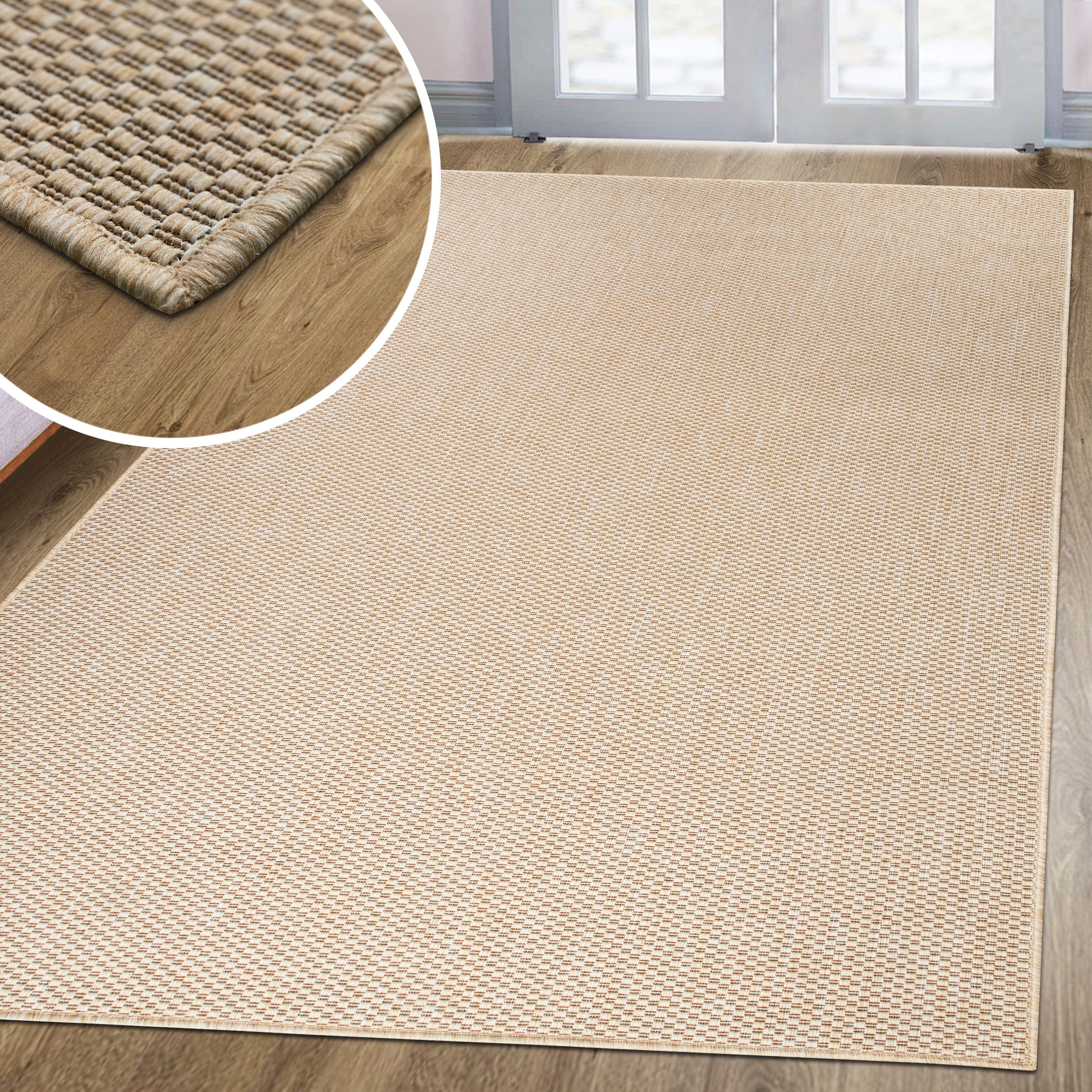 my home Teppich »Venedig auch als Läufer erhältlich« rechteckig 4 mm Höhe In- und Outdoor geeignet, Sisal-Optik, Wetterfest & UV-beständig