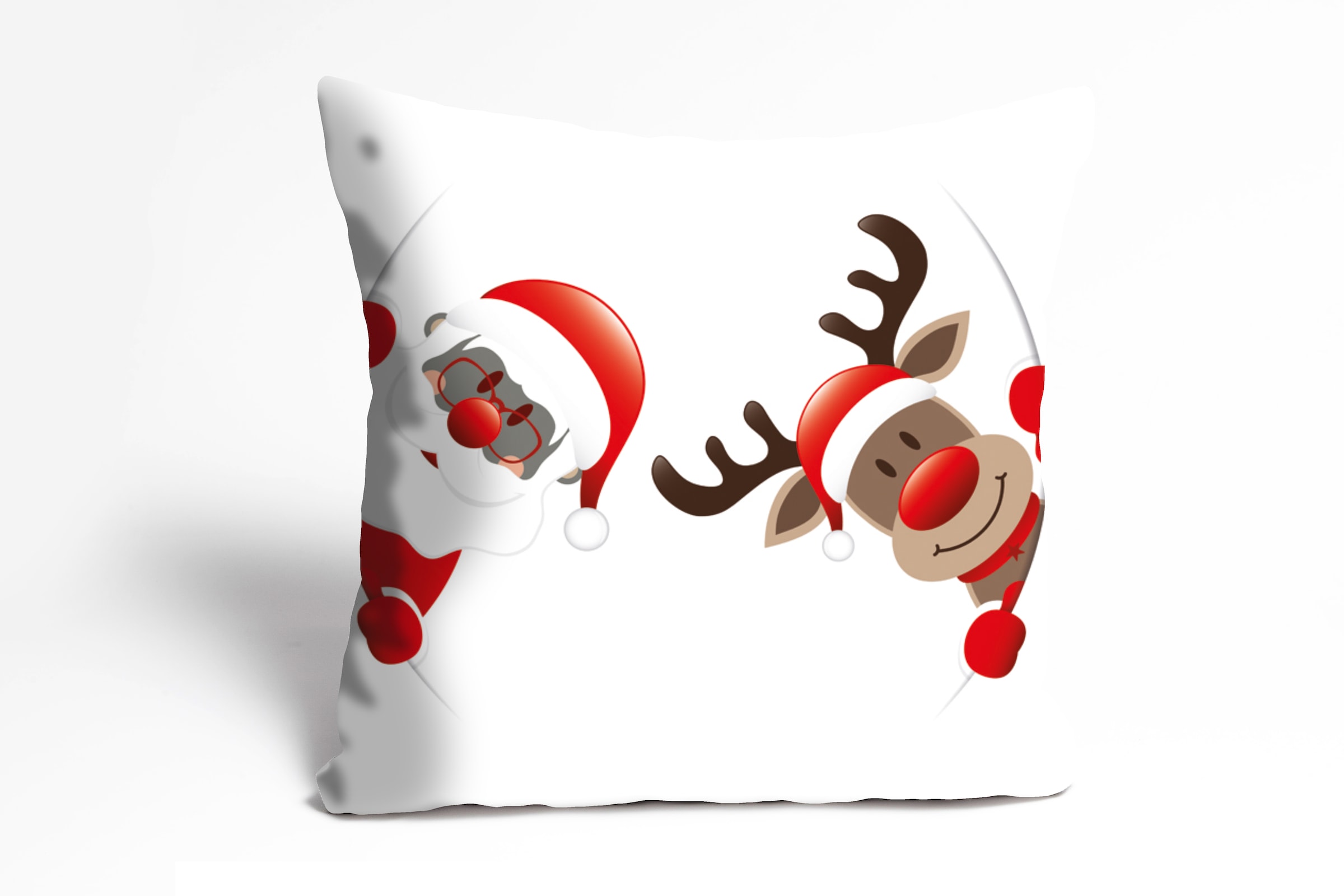 queence Coussin décoratif »Santa« Kissenhülle,Weihnachtsmann,Rentier,Weihnachten,Festlich,Winterlich