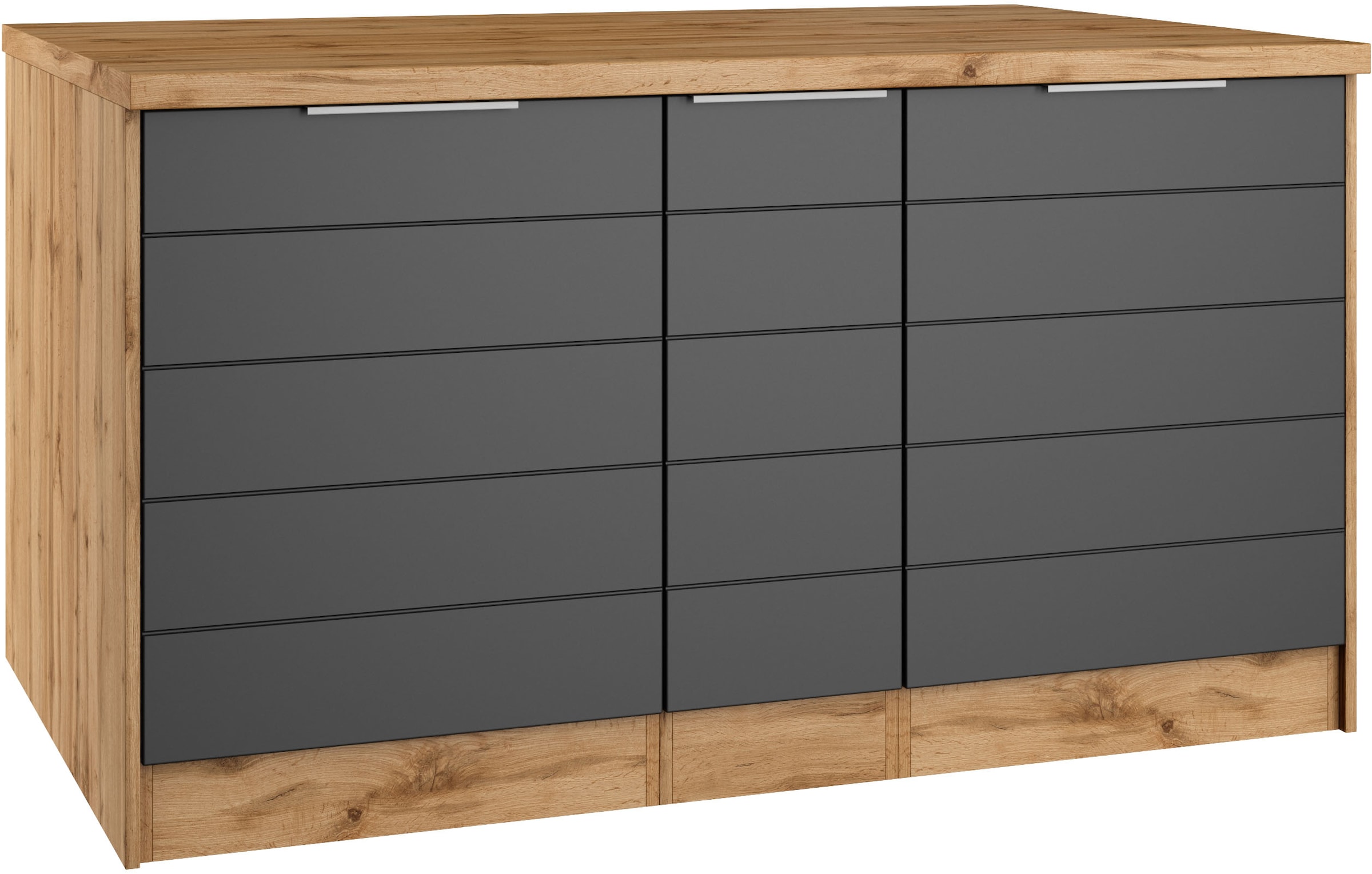 KOCHSTATION Ilot de cuisine »KS-Luhe, Breite 153 cm, mit Flaschenregal« façades MDF, plan de travail épaisseur 38mm
