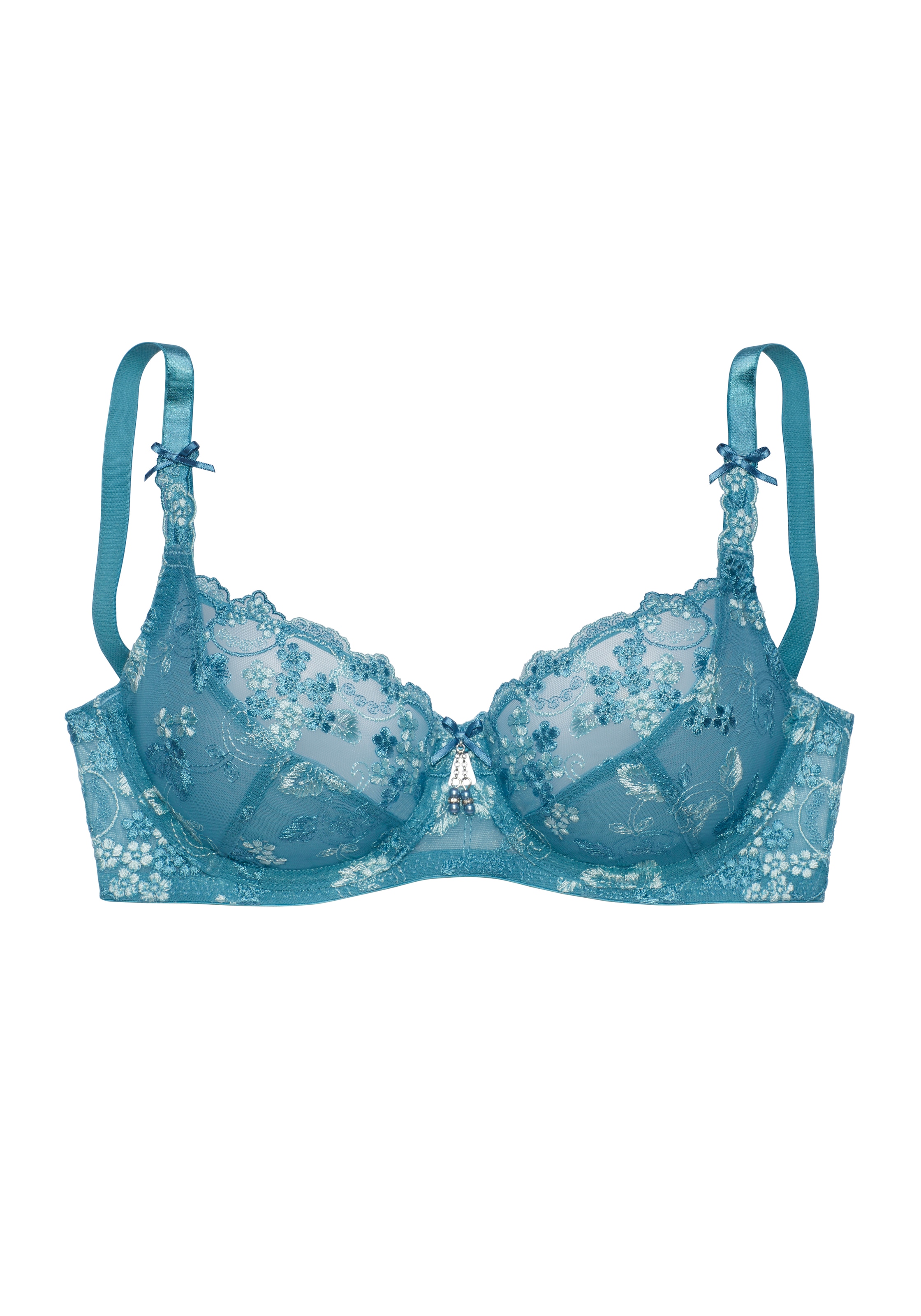 LASCANA Bügel-BH mit transparenter Stickerei-Spitze, Dessous