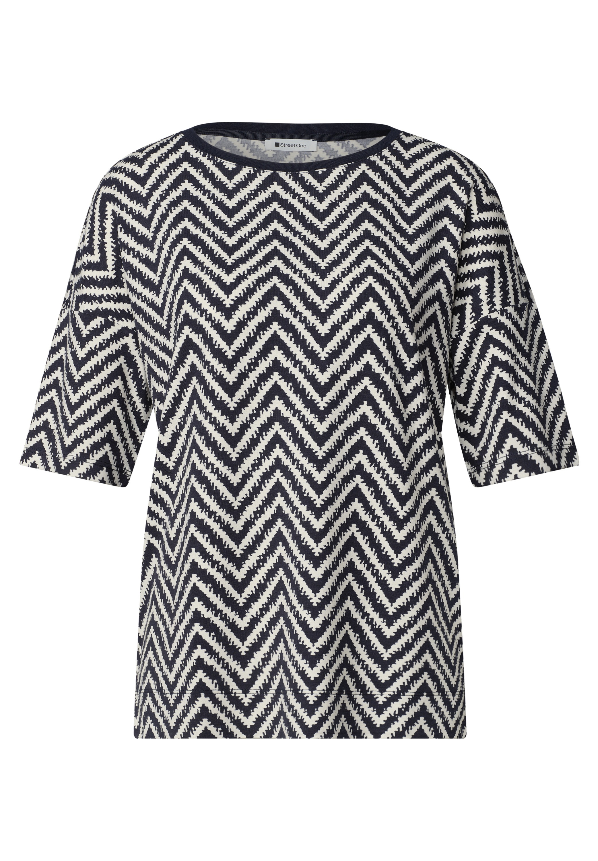 STREET ONE Haut de chemise t-shirt d'été avec imprimé allover