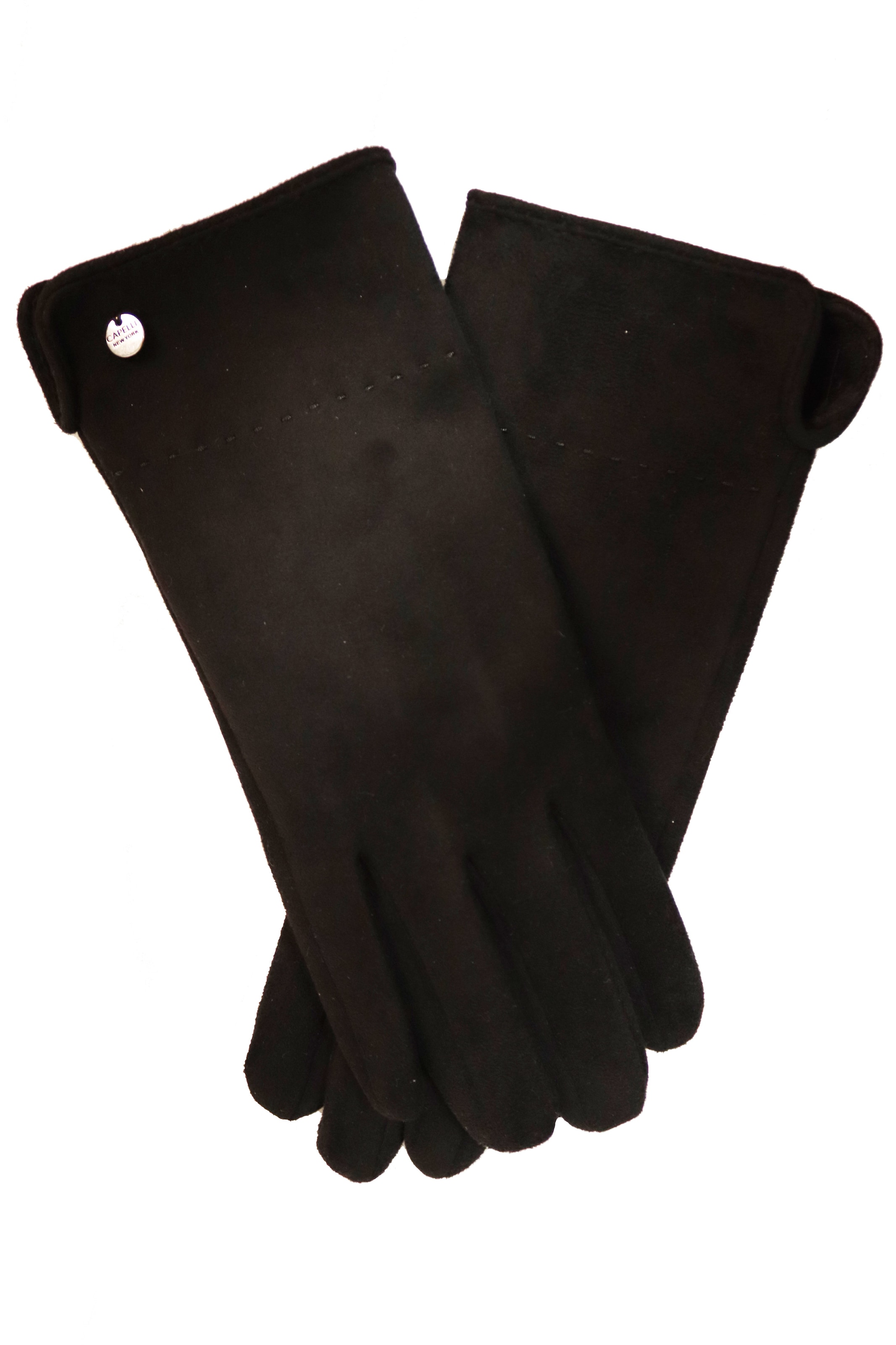 Capelli New York Gants tricotés 1 Paar,  mit Ziernaht, Metall-Logo, Feinripp-Strick, elastisch