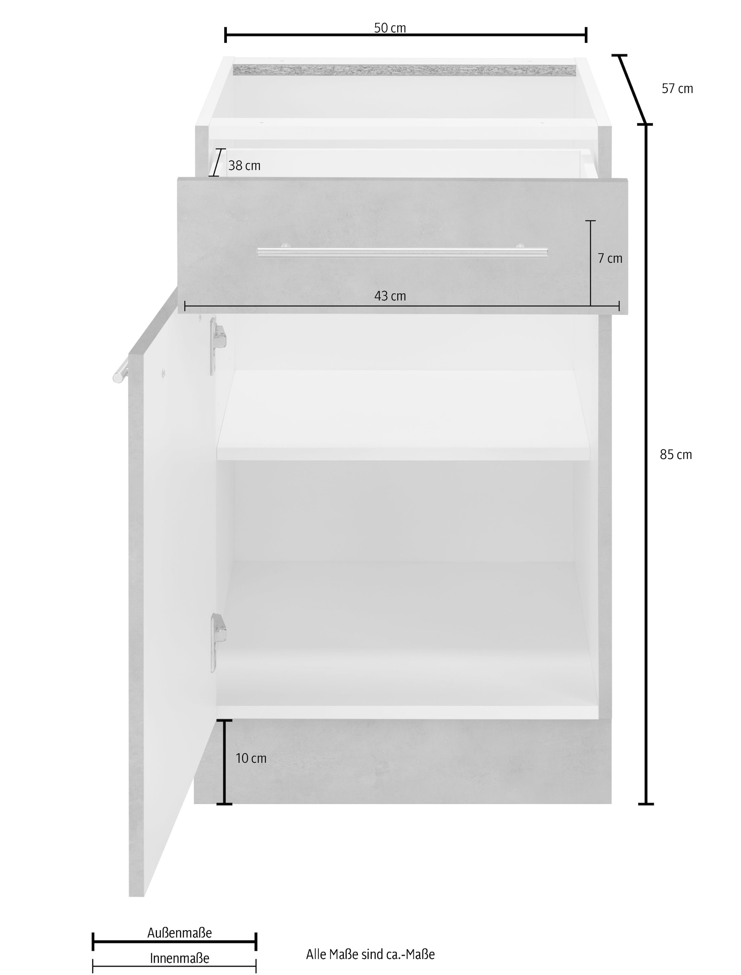 wiho Küchen Unterschrank »Flexi2« Breite 50 cm