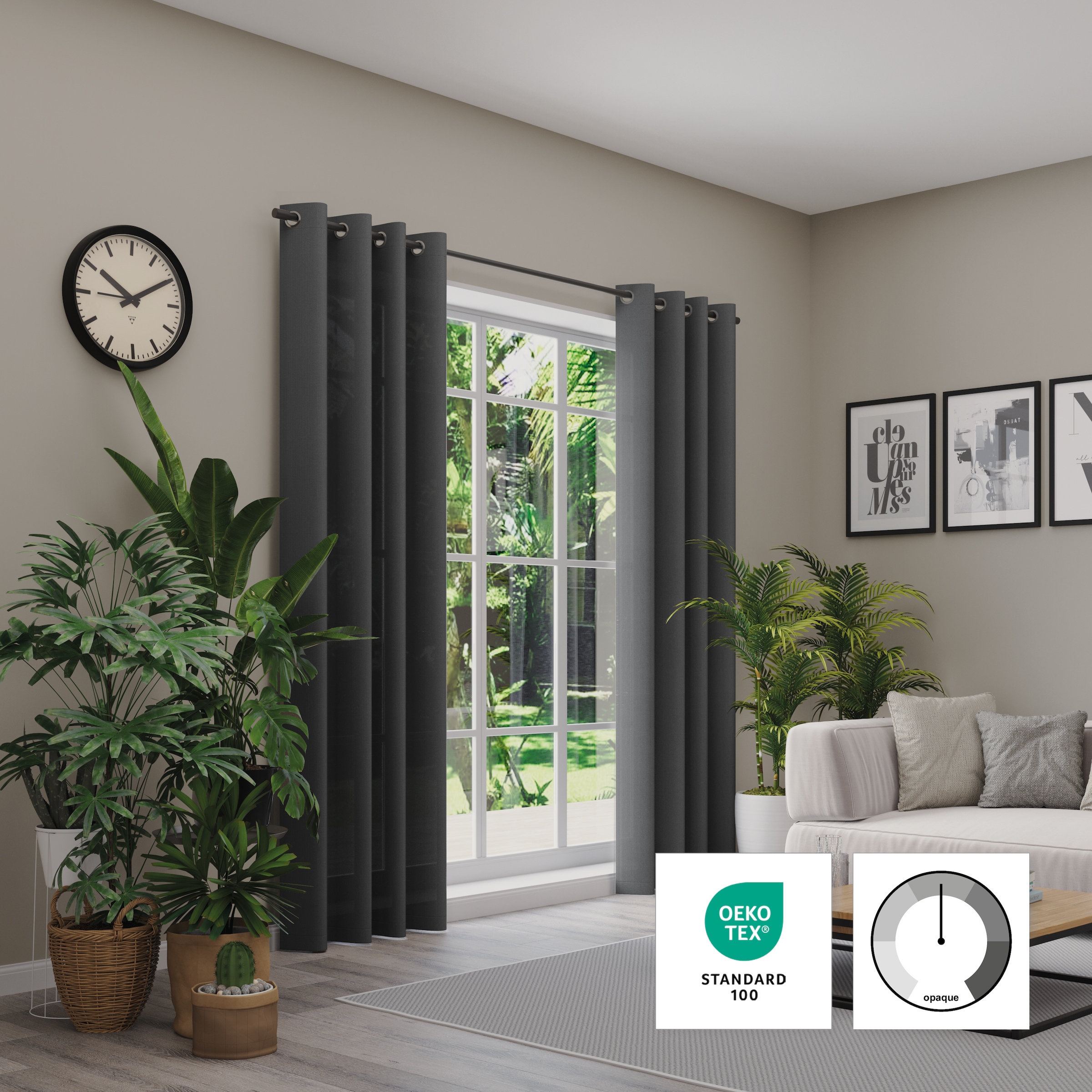 Neutex for you! Vorhang »Linessa« Ösen 1 Stk. tlg. Ösenschal mit Metallösen, Breite 137 cm, nach Mass