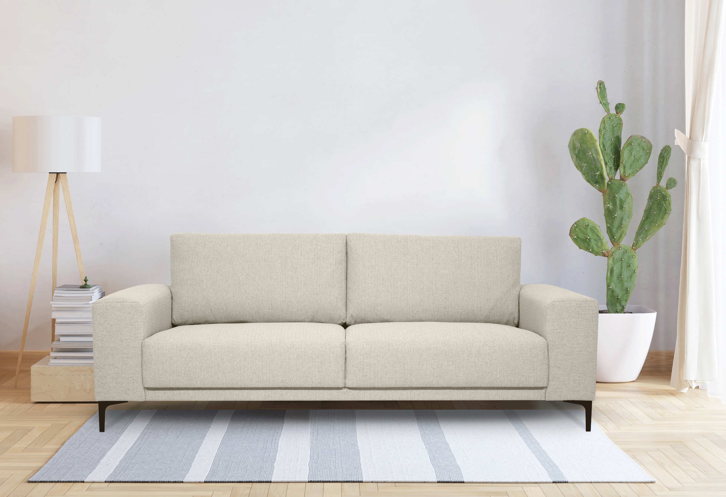 GOODproduct 3-Sitzer »Xander« Breite 224 cm, Soft-Touch Chenille, schwarze Metallfüsse
