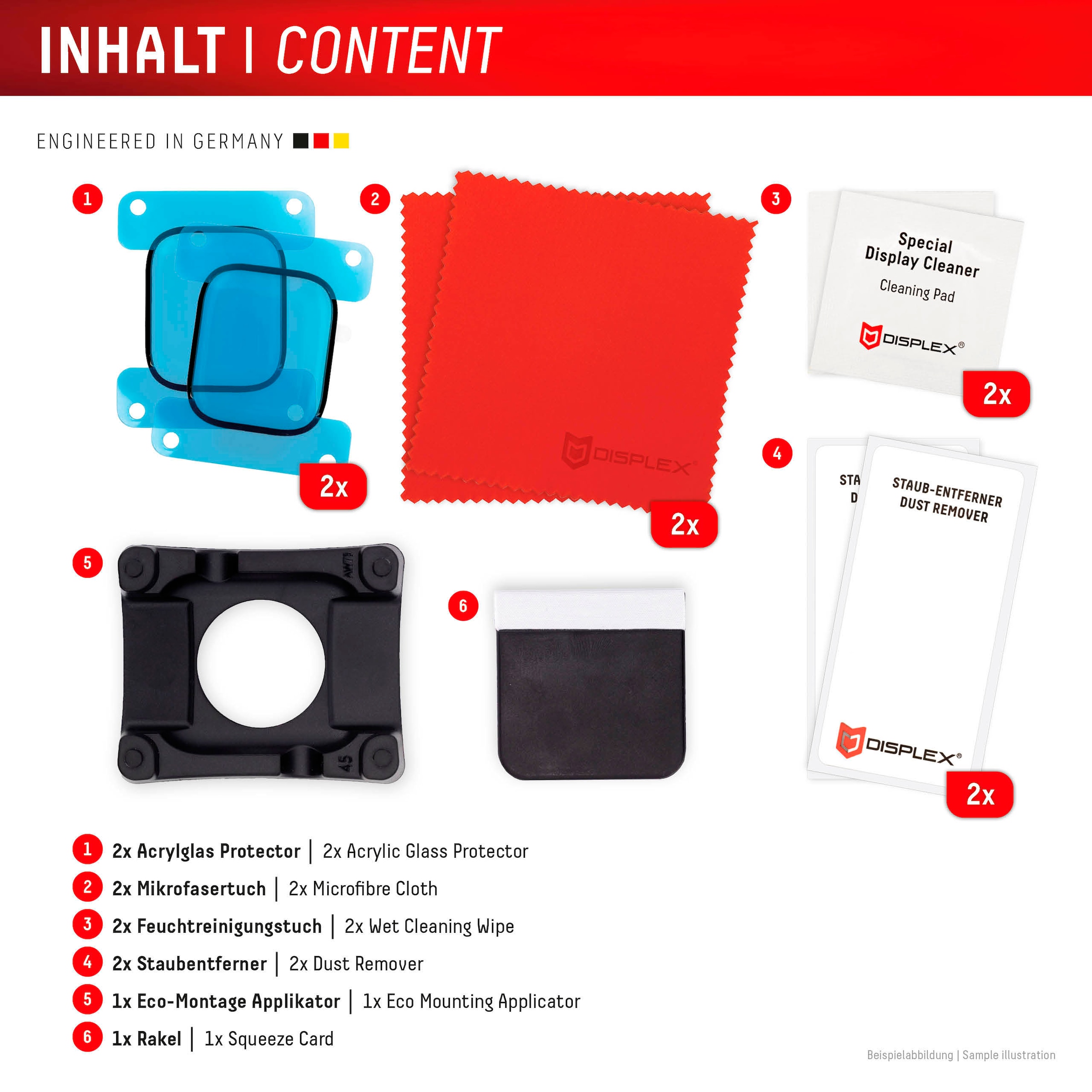 Displex Verre de protection d'écran »Smartwatch Glass Unbreakable Protector Full Cover« für Apple Watch Series 10 46 mm;Apple Watch Series 11 46 mm Packung, 2x Acrylglas Protector,  Displayschutzfolie, Schutzfolie, Bildschirmschutz, kratz- & stossfest