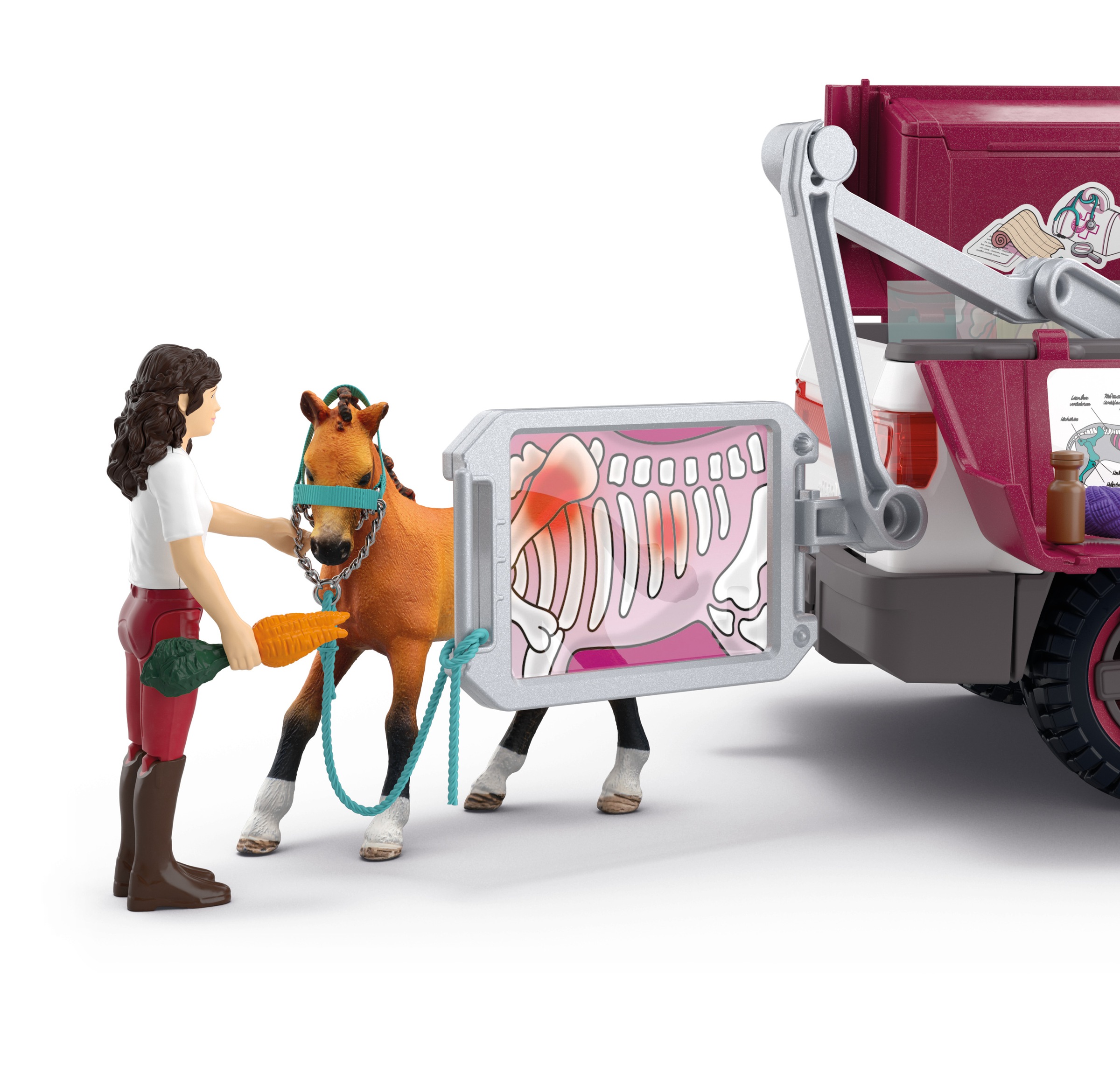 Schleich® Spielzeug-Auto »HORSE CLUB, Mobile Tierärztin mit Anhänger (42704)« Made in Europe