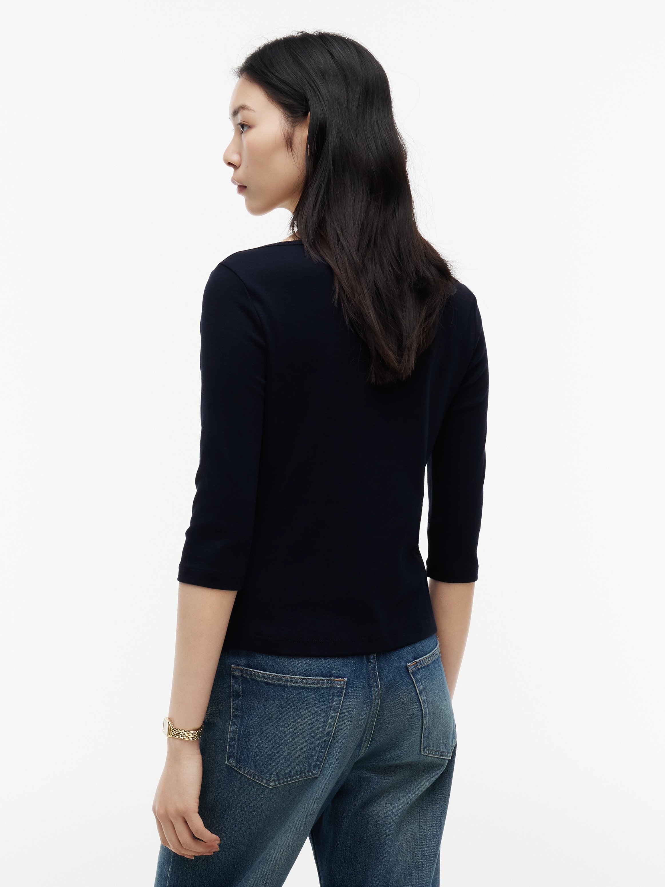 Tommy Hilfiger T-shirt à manches 3/4 »NEW CODY BOAT-NECK« coton, encolure bateau, coupe slim