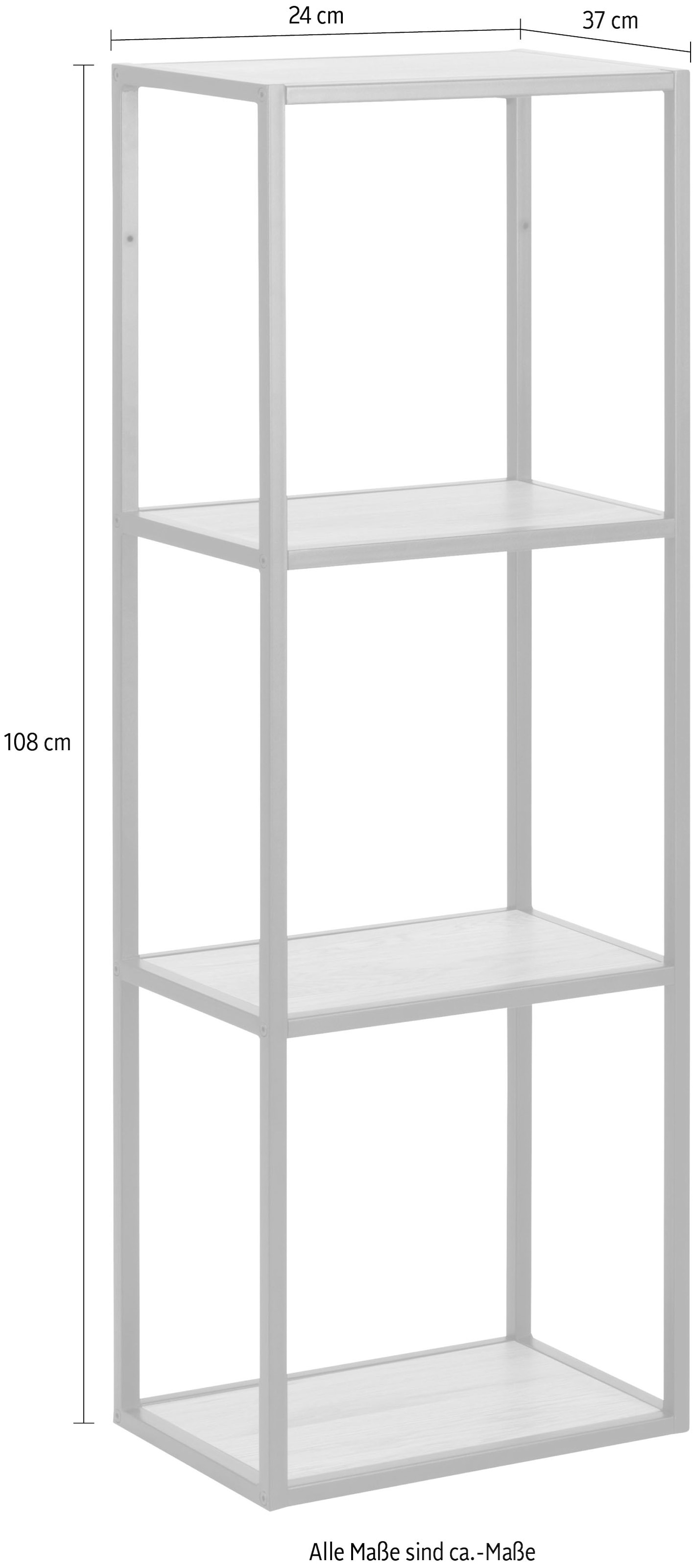ACTONA GROUP Étagère murale Structure métallique au look industriel moderne, 2 étagères, hauteur 108 cm