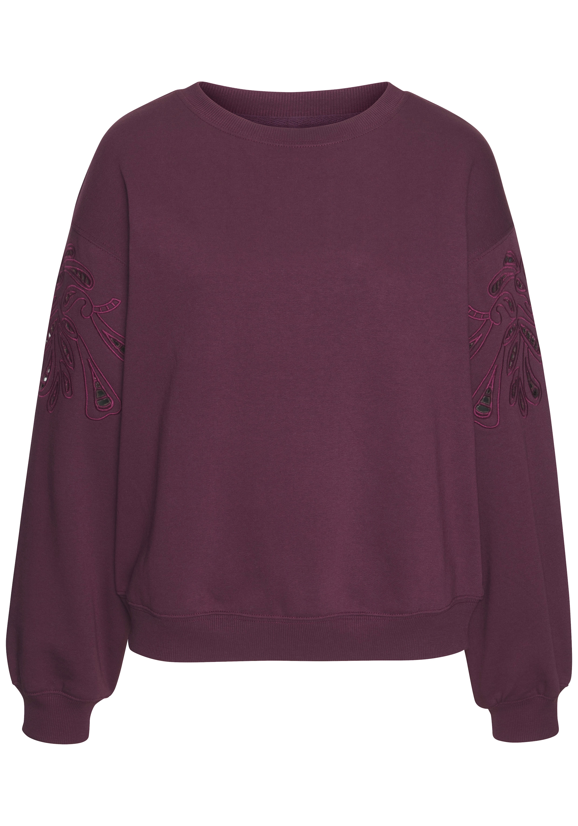 Vivance Sweatshirt mit Lochstickerei, weicher Baumwoll-Mix