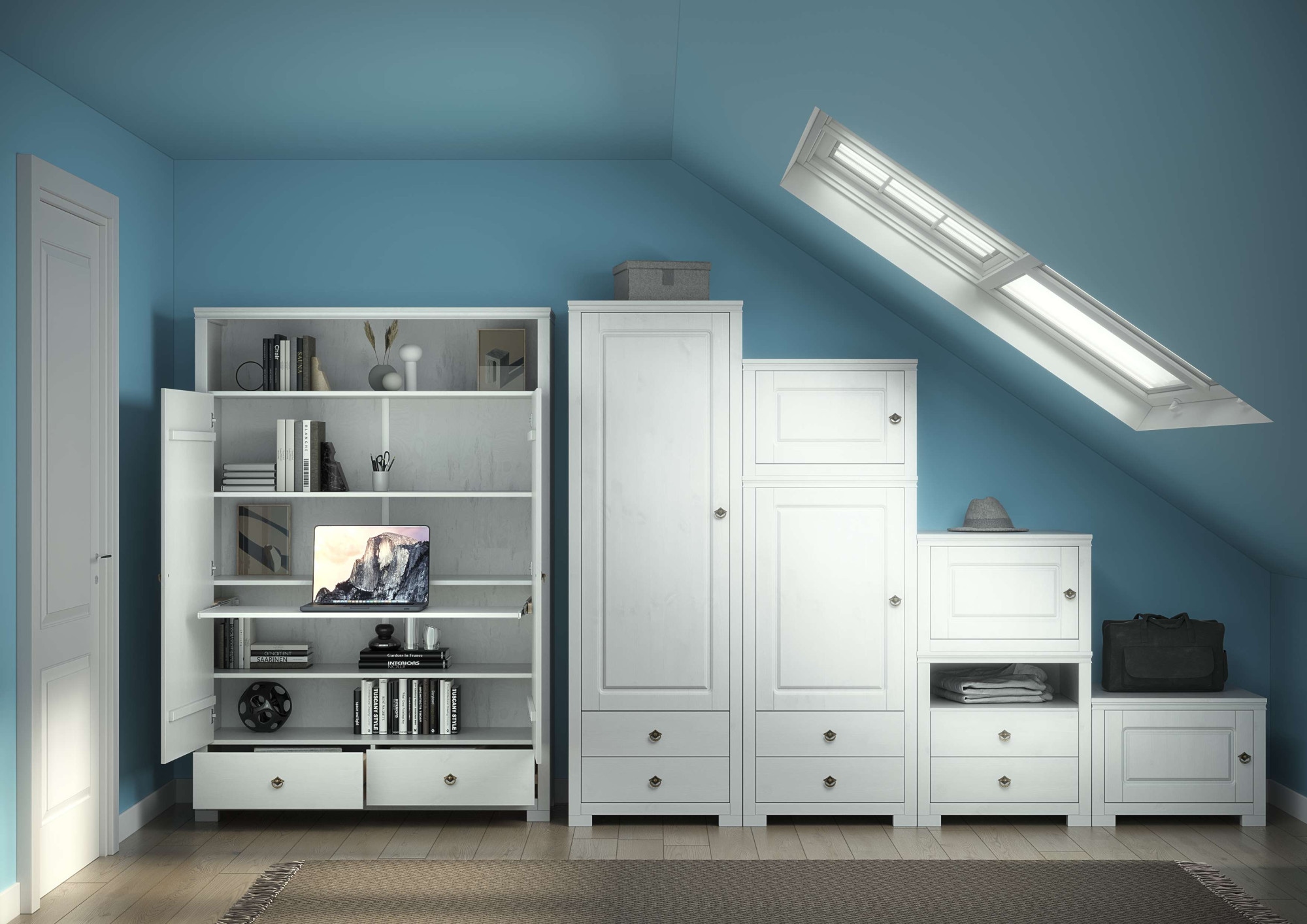 GOODproduct Armoire d'appoint »Gotland, Schrankmodulsystem, einzeln oder mit der Serie kombinierbar« H/L/P env. 60/60/52 ou env. 44/60/52,  pin massif, utilisation variable, aussi pour pentes de toit