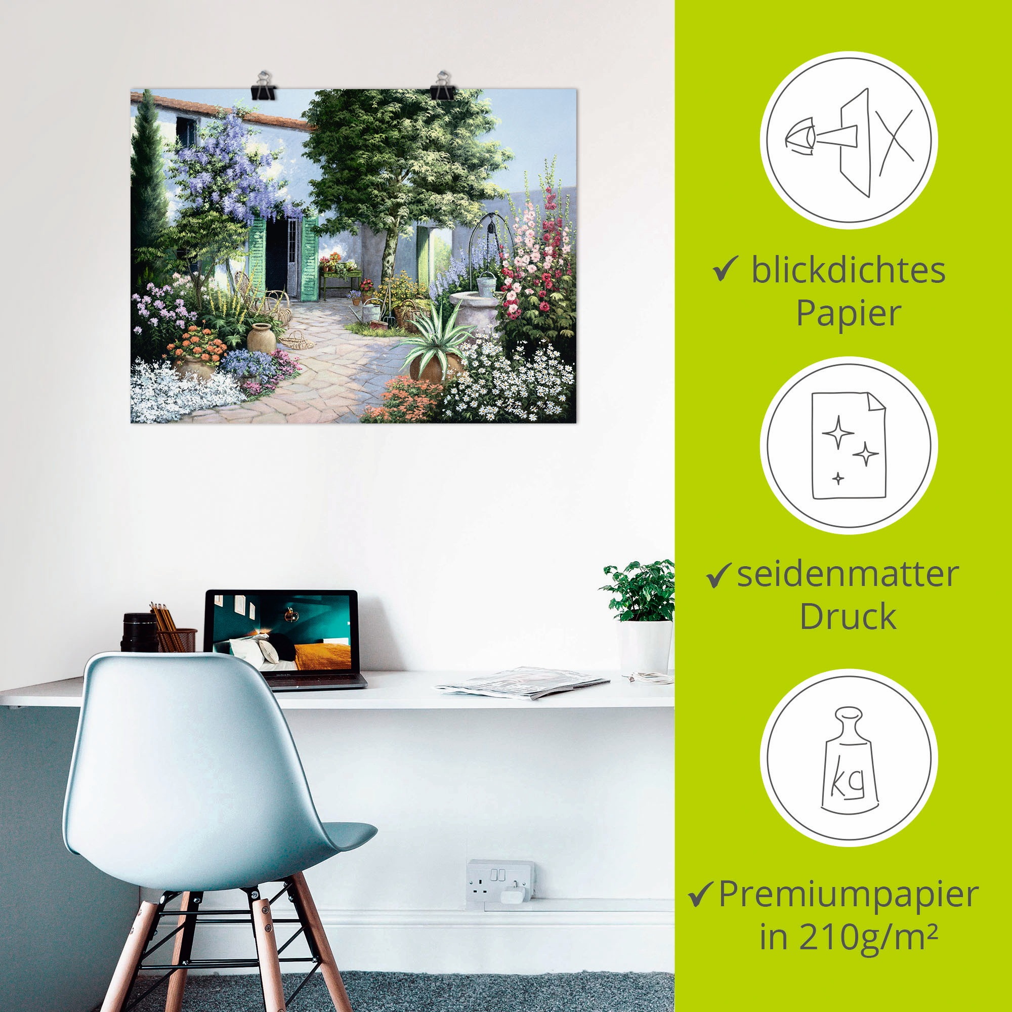 Artland Wandbild »Ein kleines Paradies« Garten 1 Stk. tlg. als Leinwandbild, Poster in verschied. Grössen