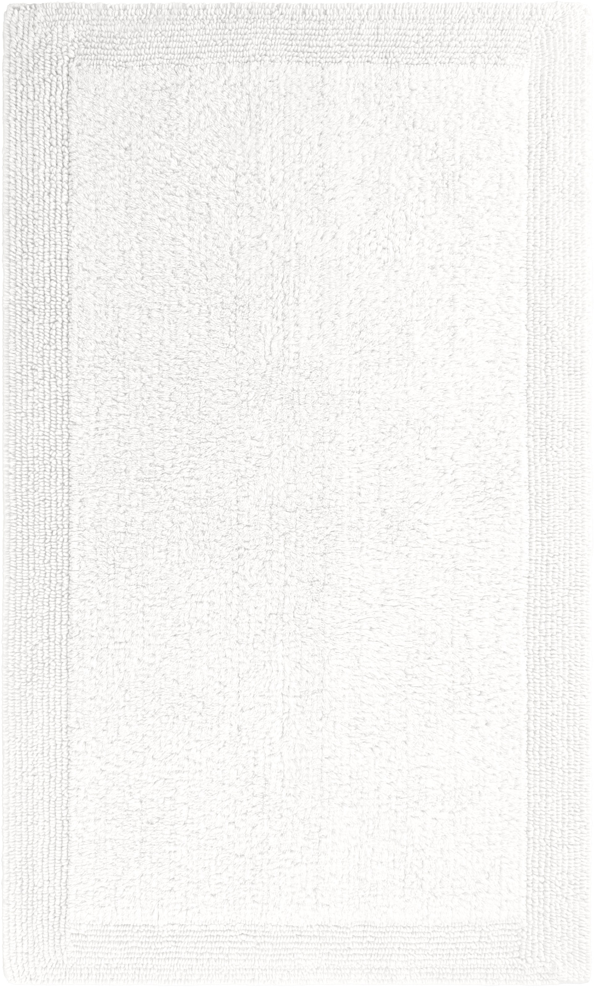 my home Badematte »Kapra, Badvorleger, Badezimmer Teppich« Höhe 14 mm beidseitig nutzbar | fussbodenheizungsgeeignet | strapazierfähig mit Bordüre, Badteppich, Badematte, Baumwolle