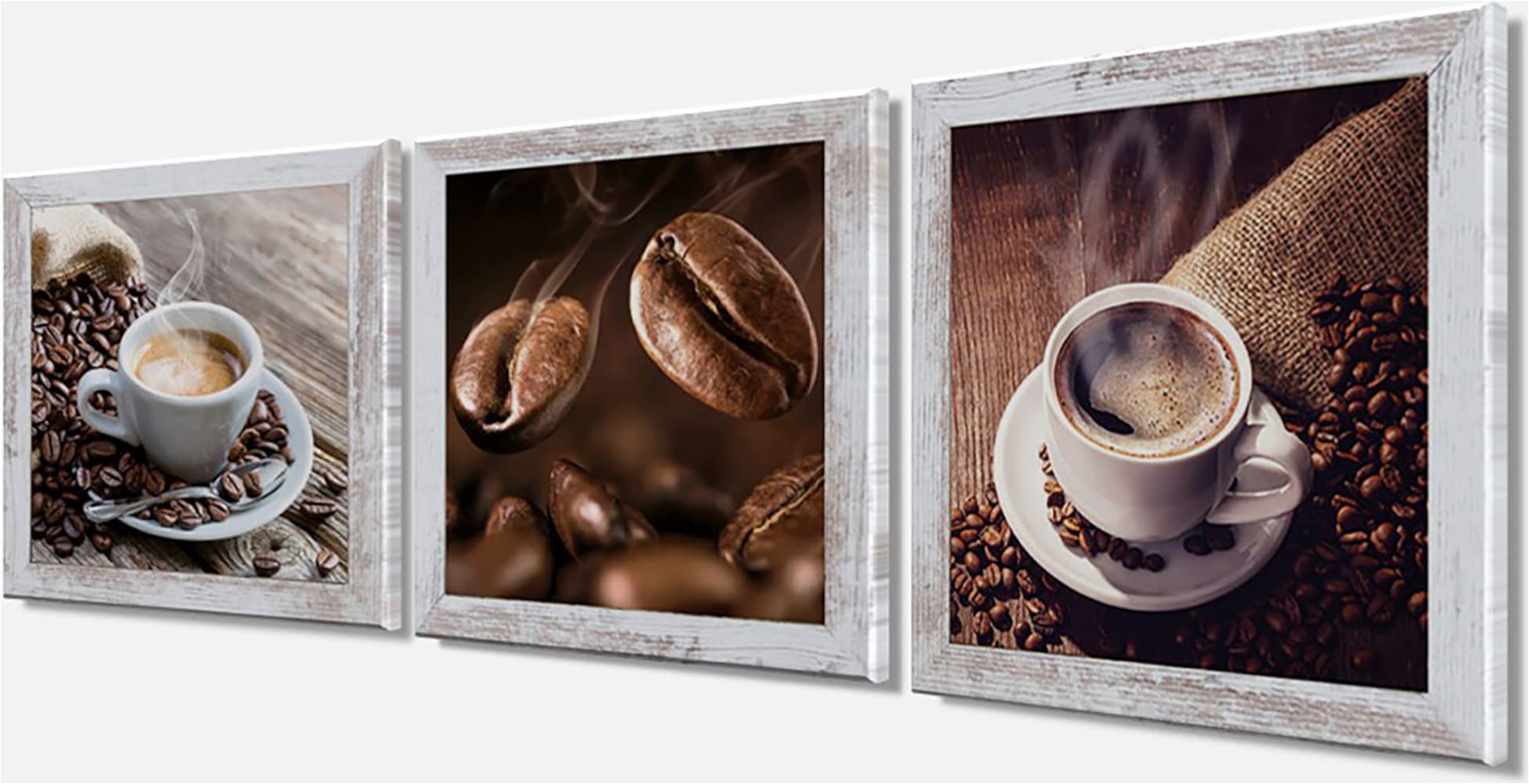 Bönninghoff Bild mit Rahmen »3er-Set gerahmte Bilder KAFFEE BOHNEN 3x23x23 cm – Deko modern« Getränke | Kaffee | Kaffee Bilder | Lebensmittel 3 Stk. tlg. mehrteiliges Bilder-Set, harmonisch aufeinander abgestimmt
