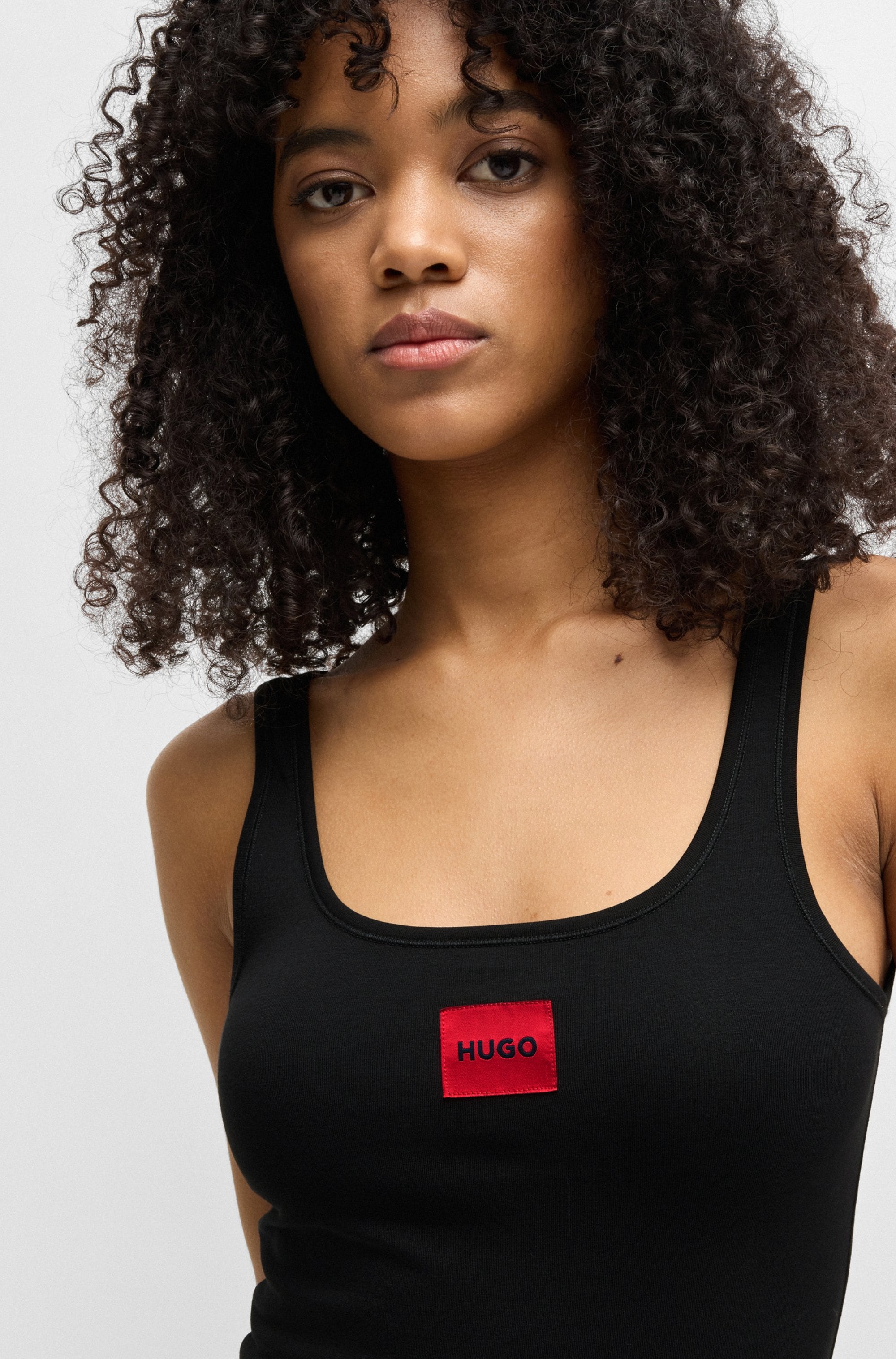 HUGO Underwear Top à bretelles »VEST RED LABEL« mit rotem Labelaufnäher