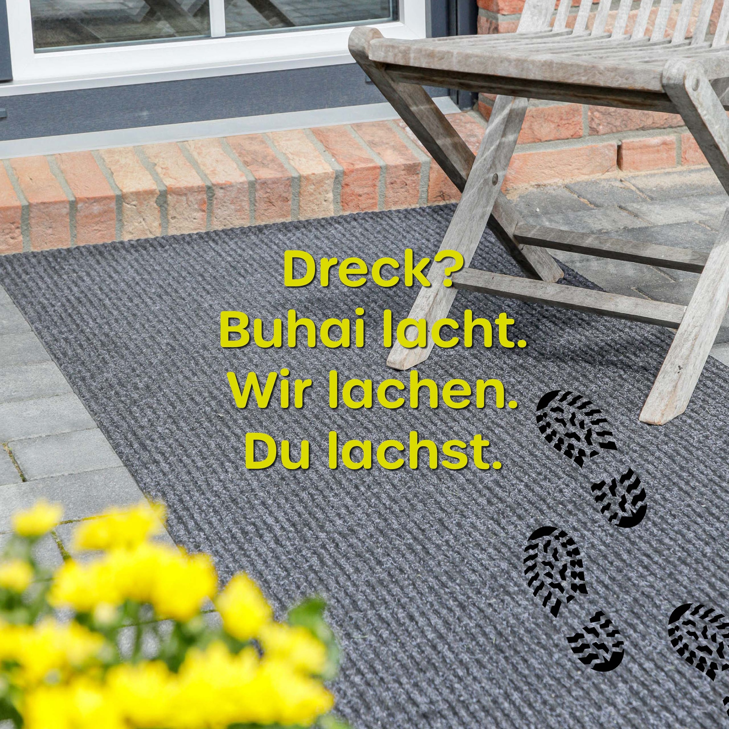 Wecon home Tapis »Buhai« Rectangulaire 3 mm Höhe ultraflacher Schmutzfangläufer, rutschfest, waschbar, wetterfest