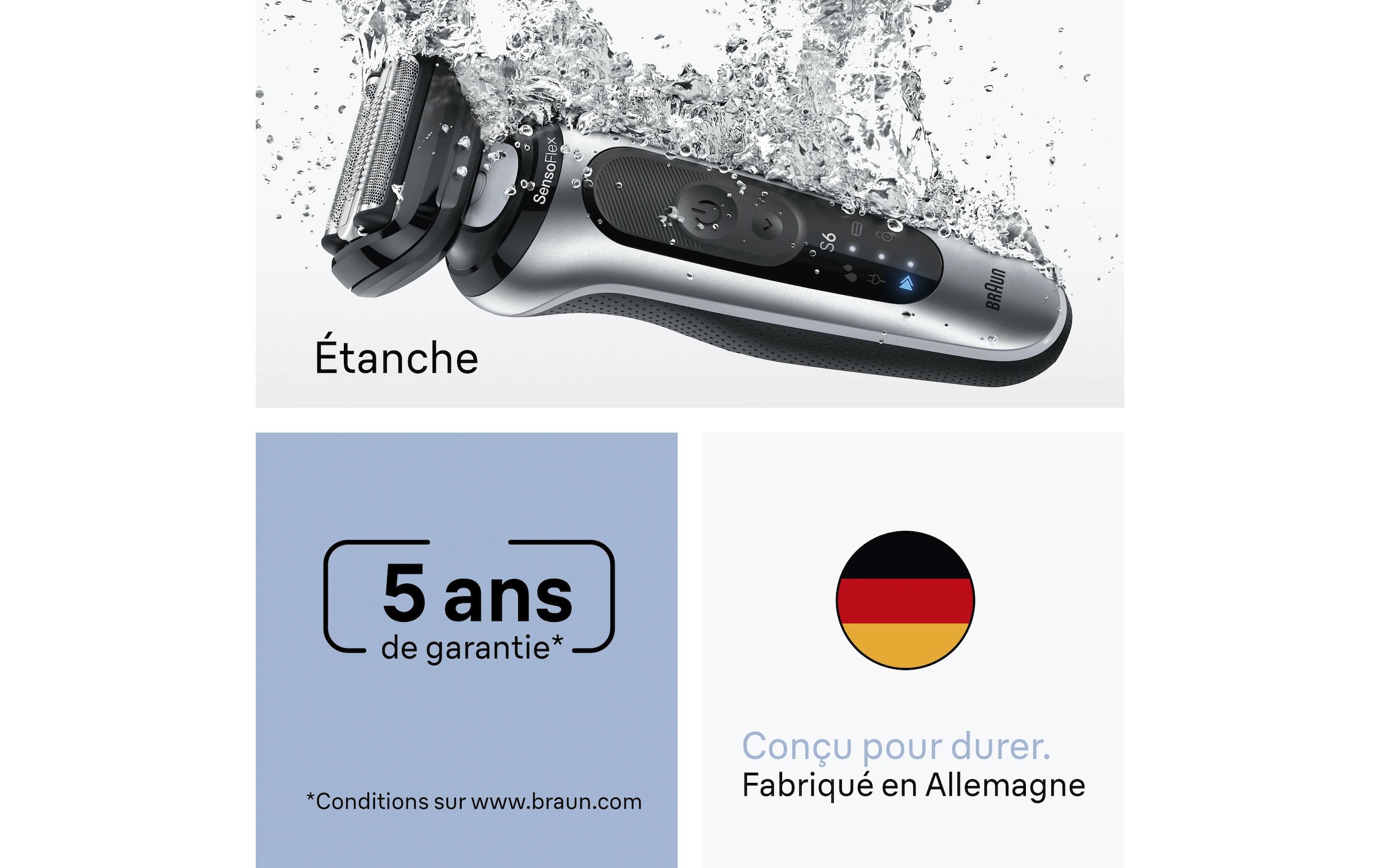 Braun Épilateur électrique pour le visage »Series 6 62-S7650cc« Reinigungsstation