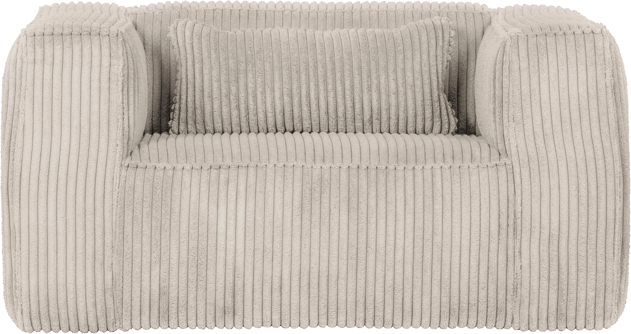 WOOOD Fauteuil lounge »Bean mit Split-Rippenbezug und Armlehnen B 146 x T 98 x H 74 cm« haute résistance à l'usure, imprégnation Téflon, capacité de charge 100 kg