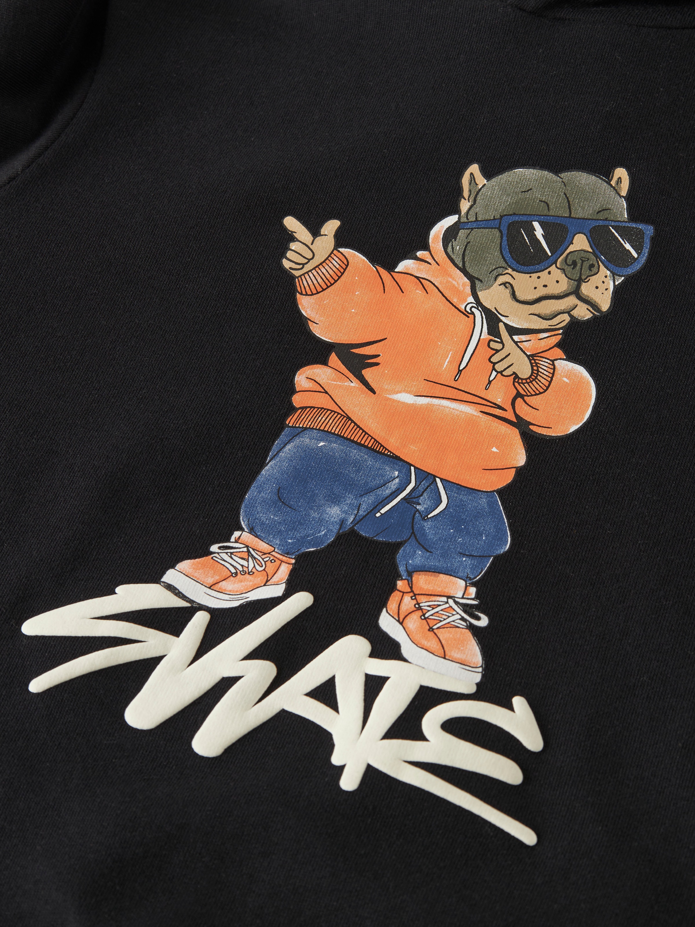 Name It Sweat à capuche »NKMNAVI LS NREG SWEAT WH BRU BOX«, coton, coupe régulière
