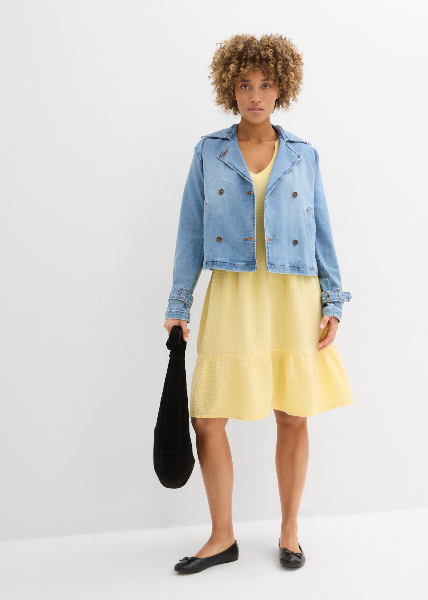 bonprix Robe en sweat pour un look décontracté, robe oversize, en mousseline, en coton