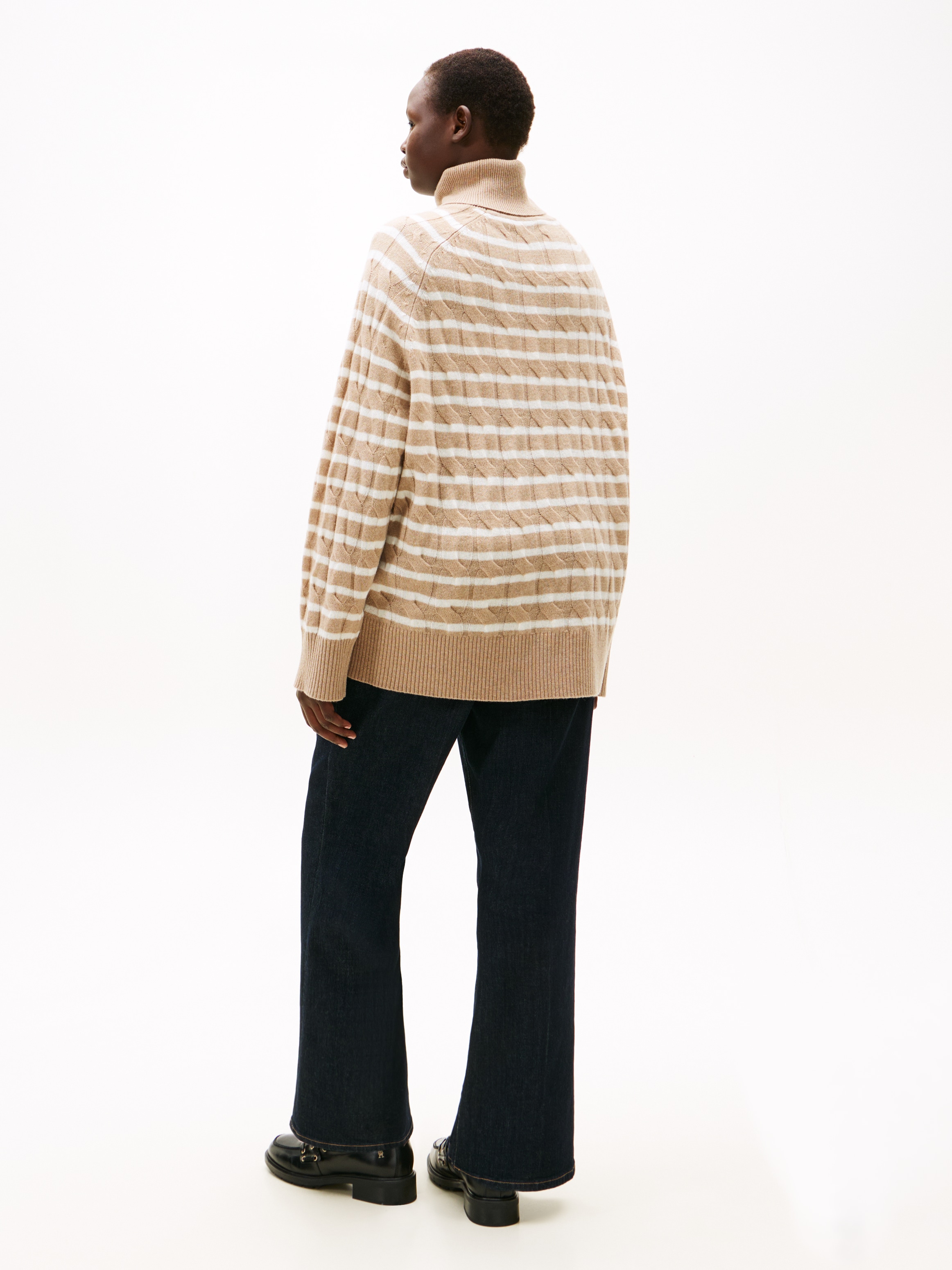 Tommy Hilfiger Curve Rollkragenpullover »CRV SOFT WOOL CABLE ROLL-NK SWT« in grossen Grössen, mit Zopfmuster, aus reiner Wolle