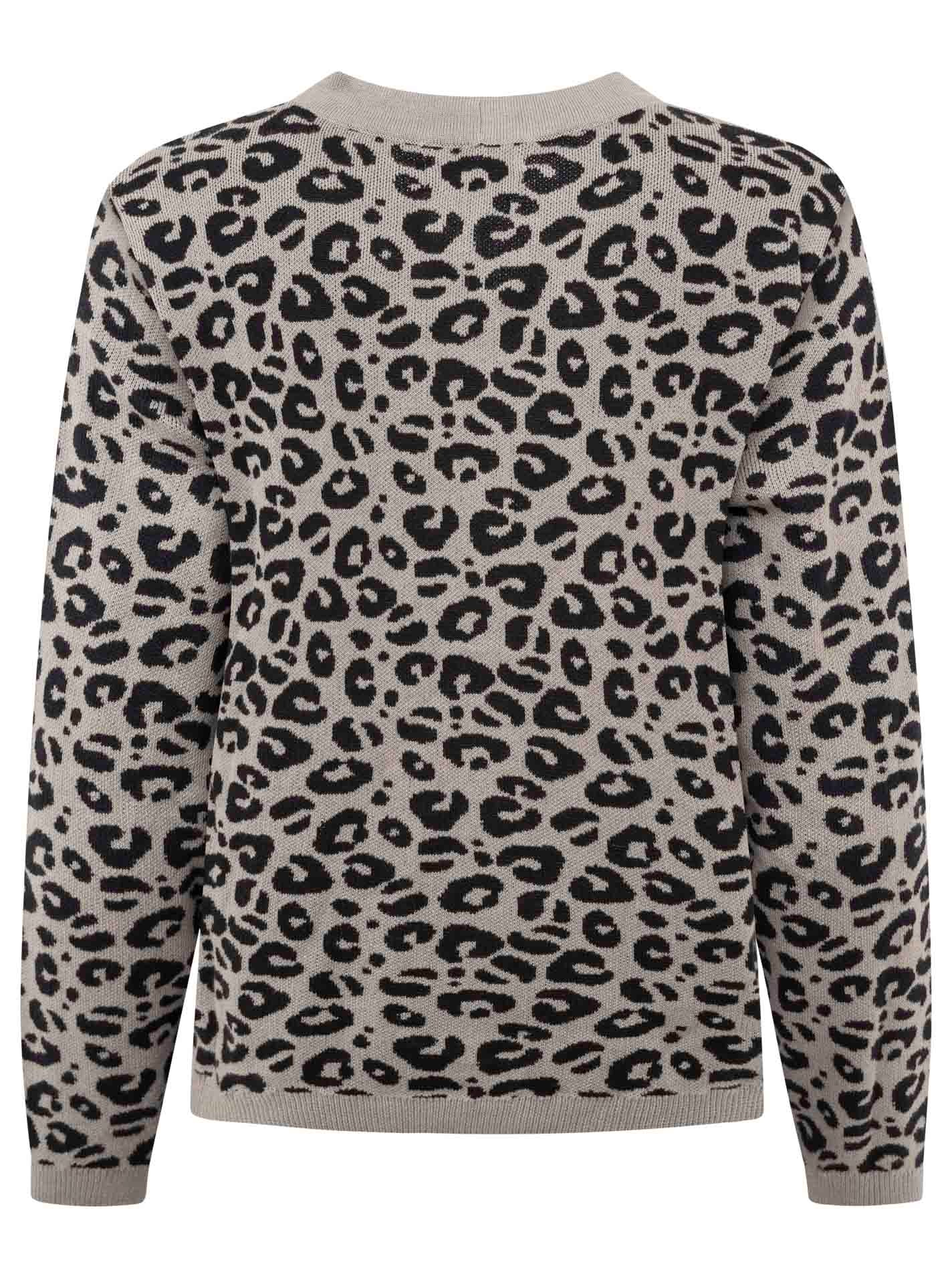 Zwillingsherz Strickjacke »"Gestrickter-Leo"« mit Knöpfen, mit Leomuster aus reiner Baumwolle