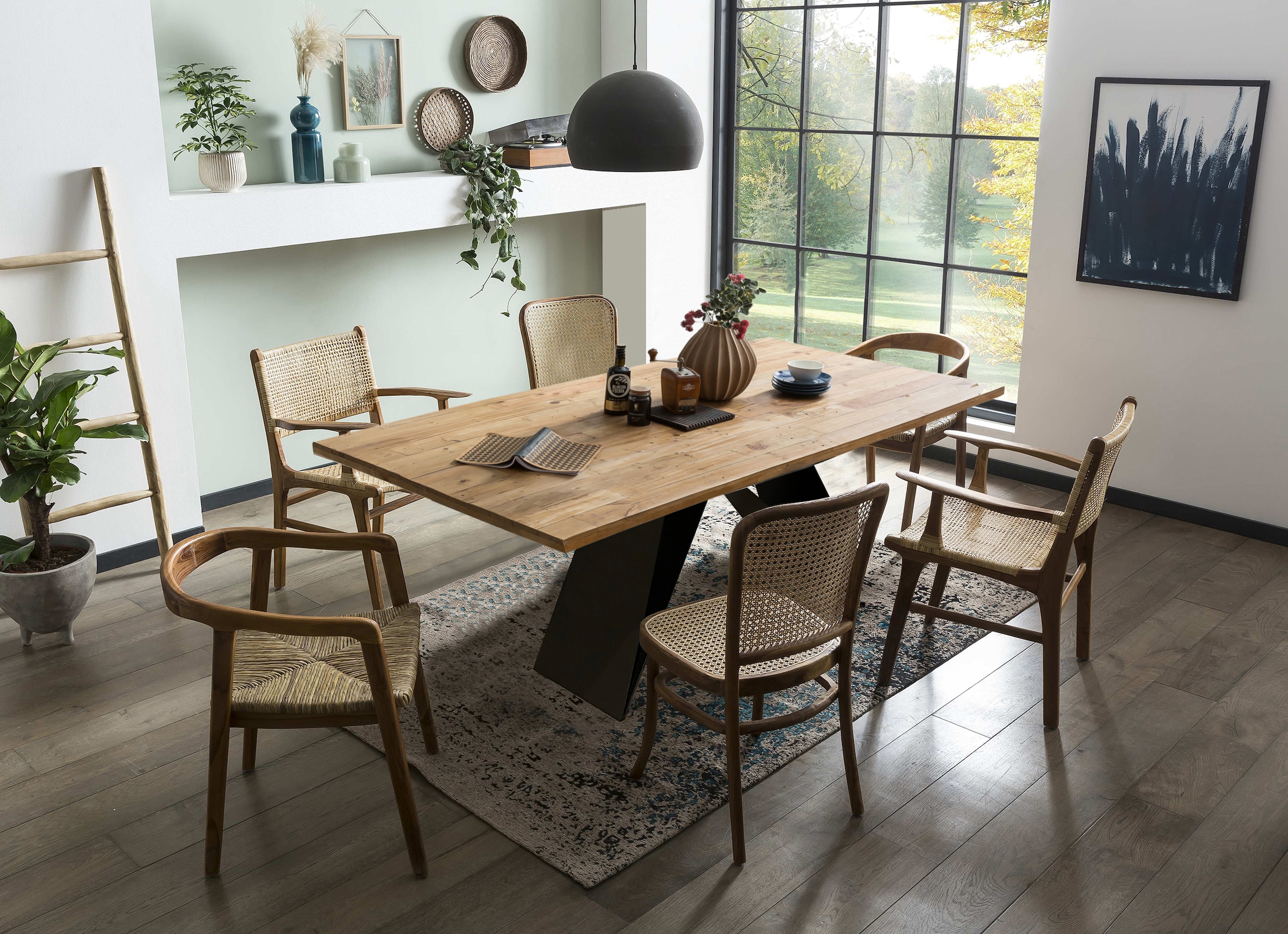 SIT Pied de table »Kotor aus Metall in Schwarz für Platten von 160–240 cm« 1 cuis tlg. Support de plateau de table minimaliste au design Cross-Base
