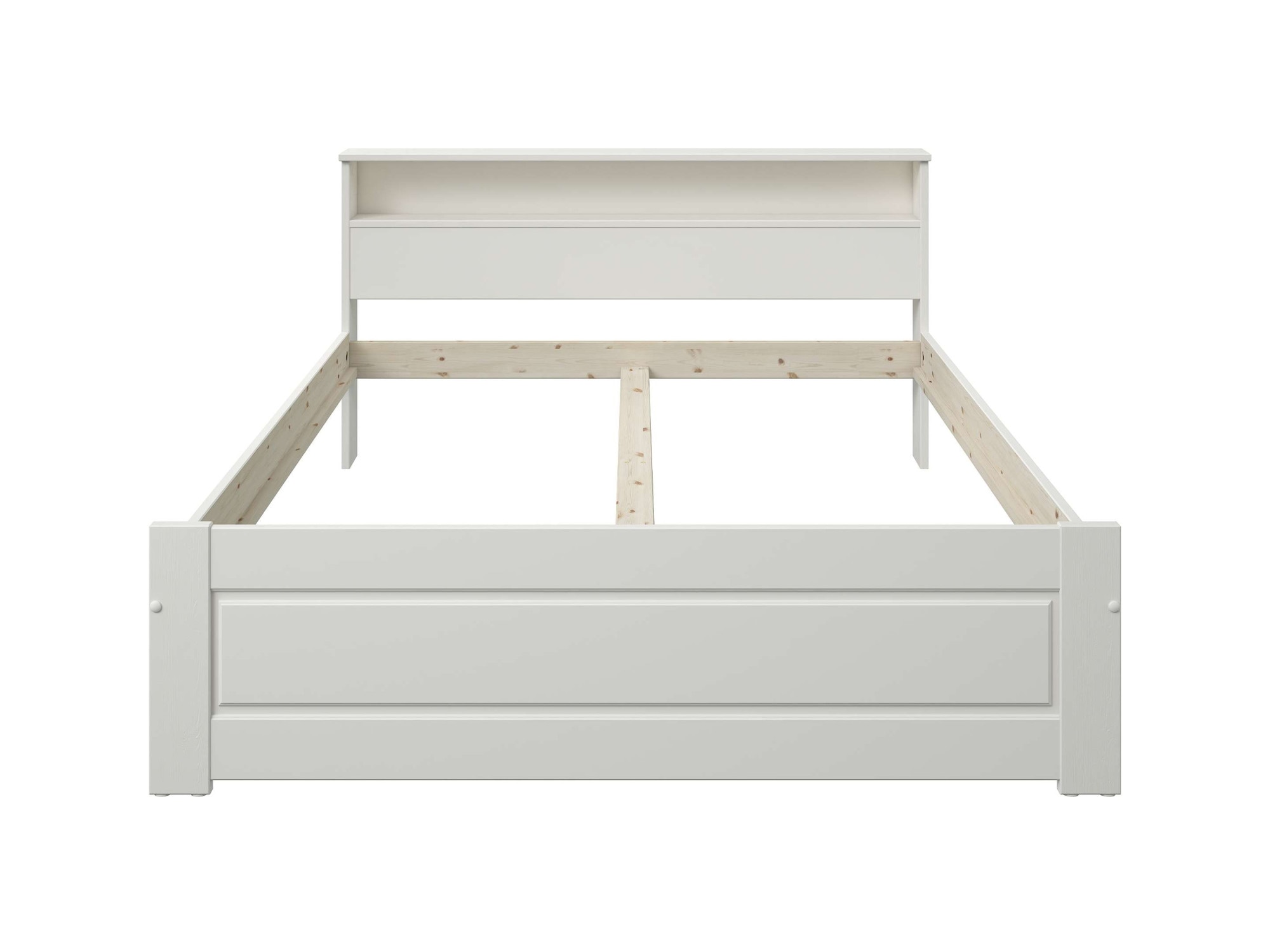 GOODproduct Lit en bois massif »FLAVION, TOPSELLER! Jugendbett, FSC® zertifizierte massive Kiefer« Largeur : 140,  Produit de qualité, étagère, aspect cassette, tiroir en option