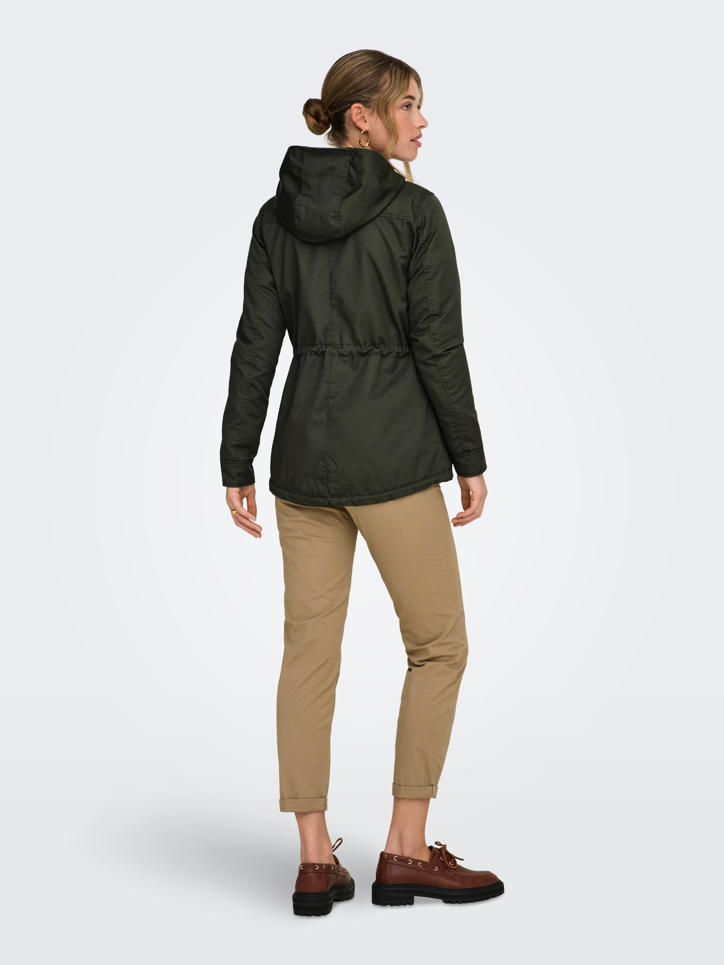 ONLY Parka »ONLLORCA LIFE CANVAS PARKA CC OTW« avec capuche avec cordon de serrage à la taille