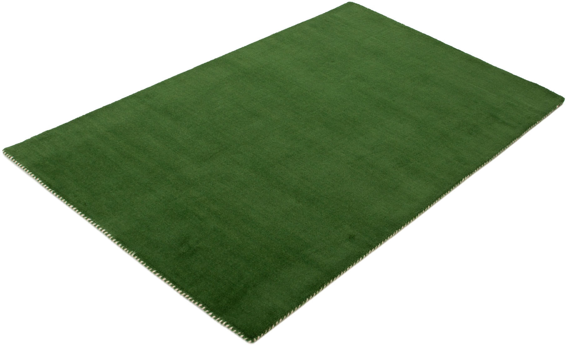 carpetfine Tapis en laine »Gabbeh Lola Uni« Rectangulaire 14 mm Höhe mit natürlichem Pflanzenmaterial von Hand gewebt, auch in Rund