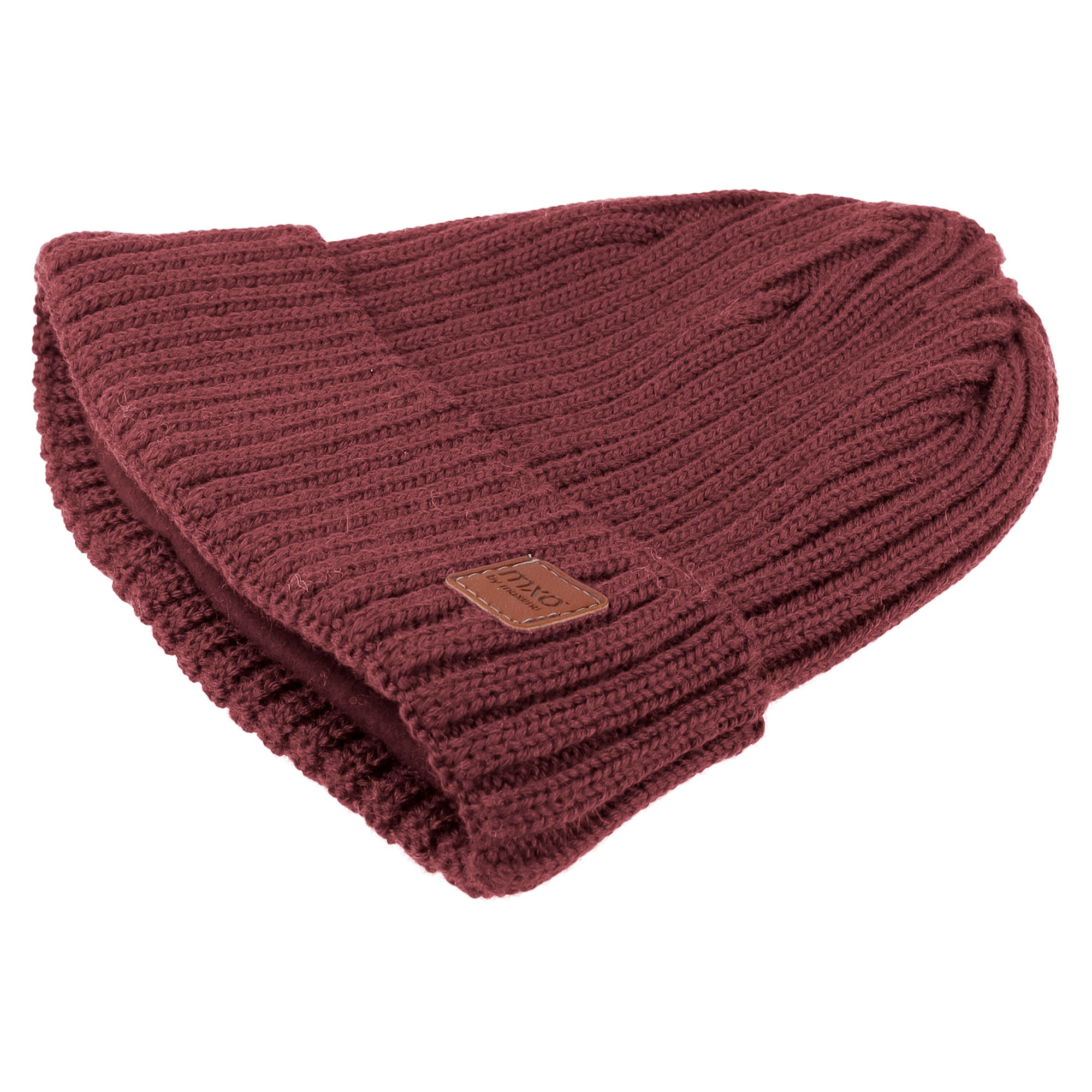 MAXIMO Bonnet tricoté Wolle, gefüttert, breiter Umschlag