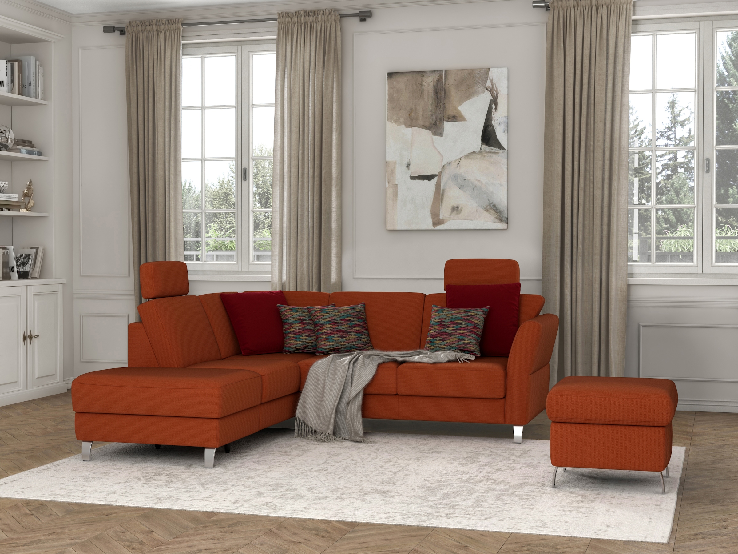 sit&more Tabouret de rangement »Visby« auch erhältlich in dem mit Wasser zu reinigendem "Soft clean" Bezug