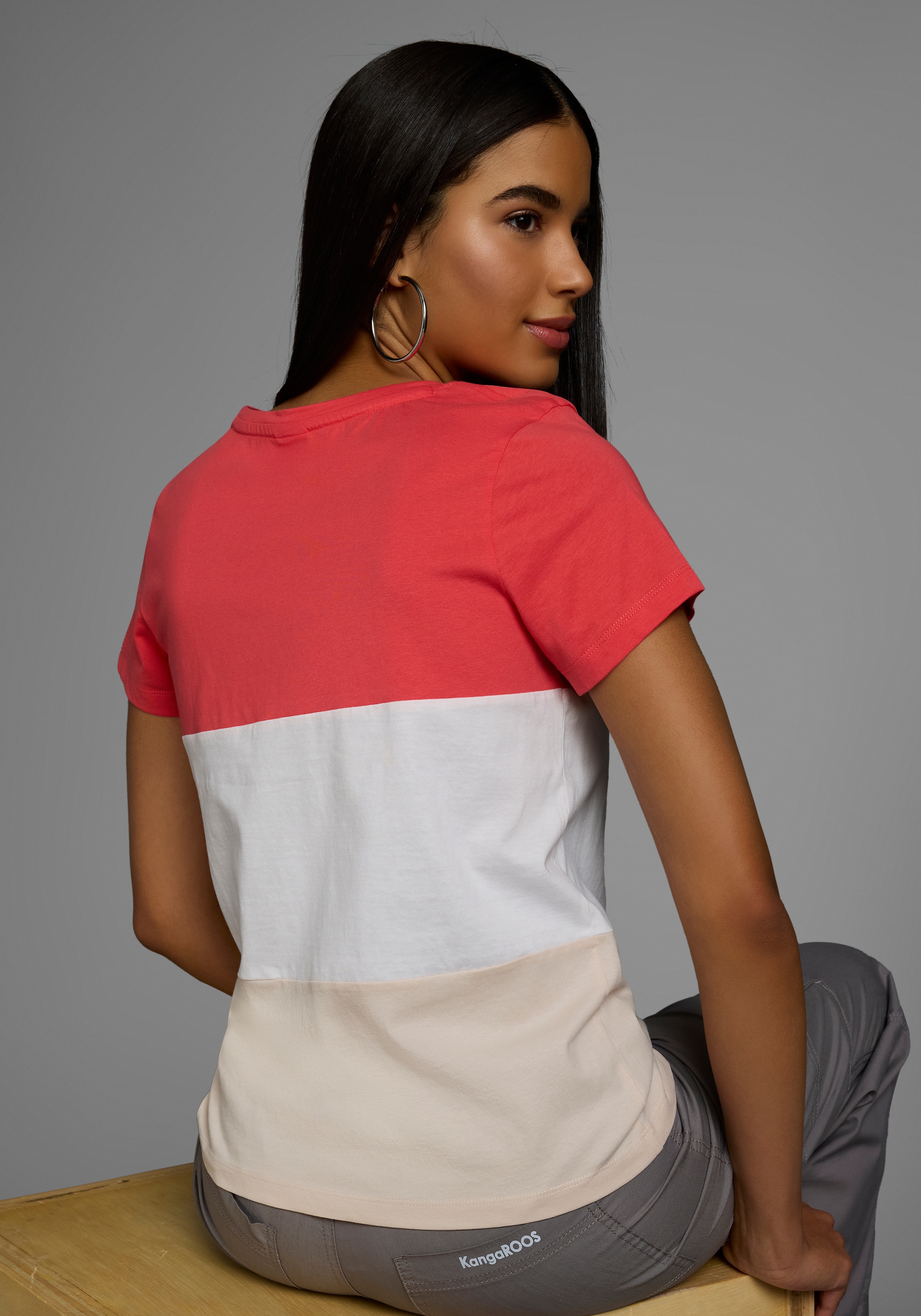 KangaROOS T-shirt im Colorblock-Design