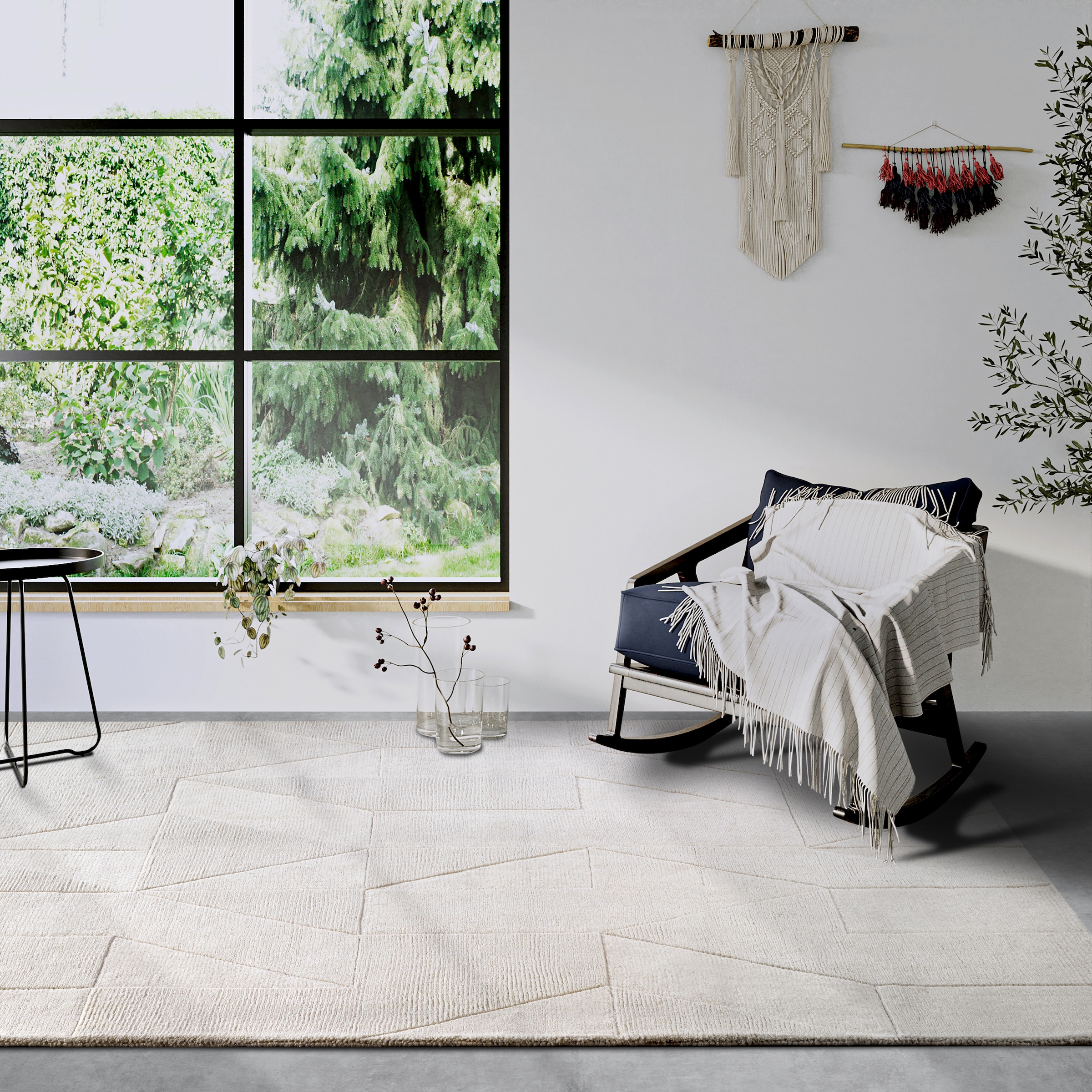 Villeroy & Boch Tapis en laine »Ursule« Rectangulaire 10 mm Höhe Coureur, tissé main, laine, naturel, salon, géométrie, bohème