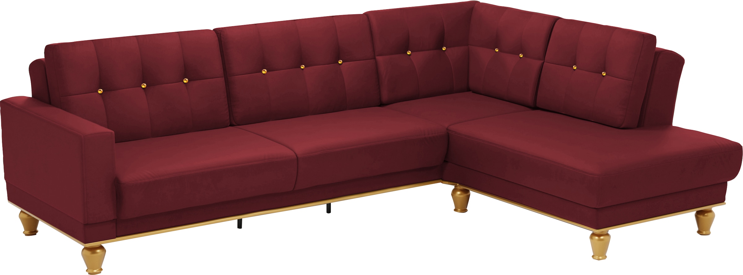 sit&more Ecksofa »Orient 5 L-Form« mit Strass-Stein, wahlweise mit Bettfunktion und Bettkasten