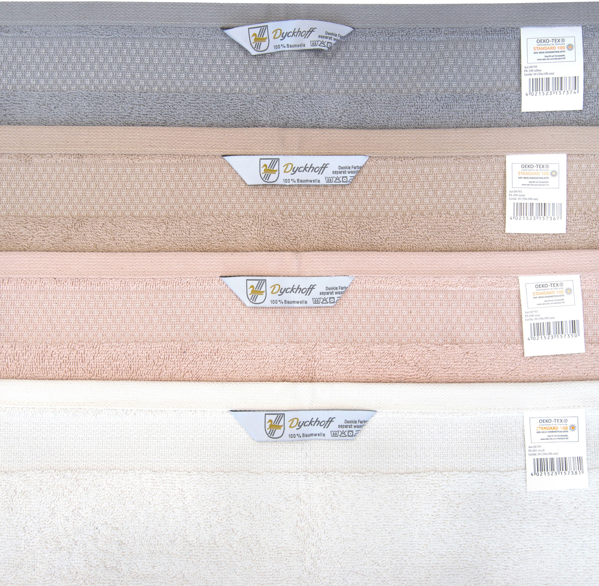 Dyckhoff Set de serviettes »Gloss« Ensemble 6 cuis Frottee en feutre 4 Handtücher (50x100cm), 2 Duschtücher (70x140cm)
