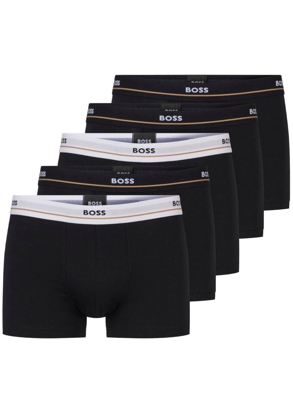 BOSS Trunk »Trunk 5P Essential« Packung, 5er Pack, 5 Stk. tlg., mit modischem, teilweise kontrastfarbenen BOSS Logo-Elastikbund