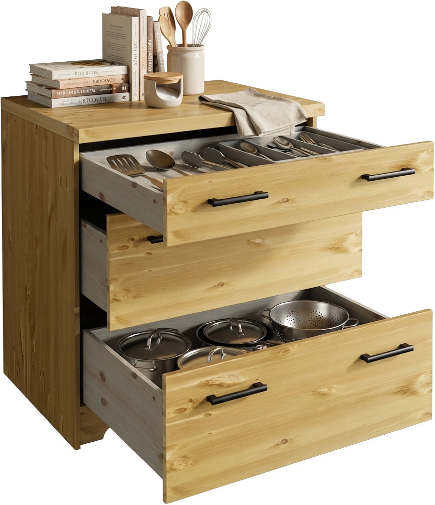 Home affaire Kitchenette »Meliss« aus massiver Kiefer, mit Soft-Close-Funktion, 8-teiliges Set