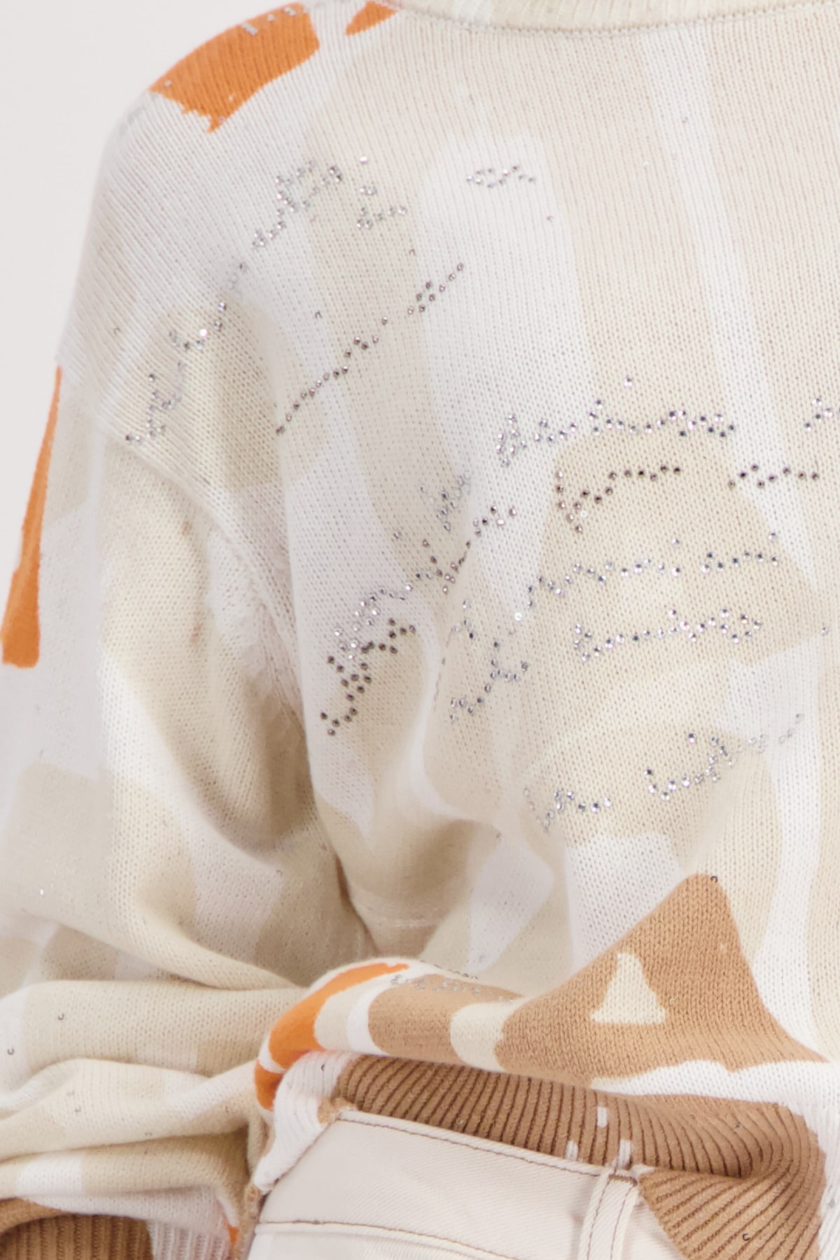 Monari Strickpullover »Buchstaben allover« Regular fit mit Rundhalsausschnitt