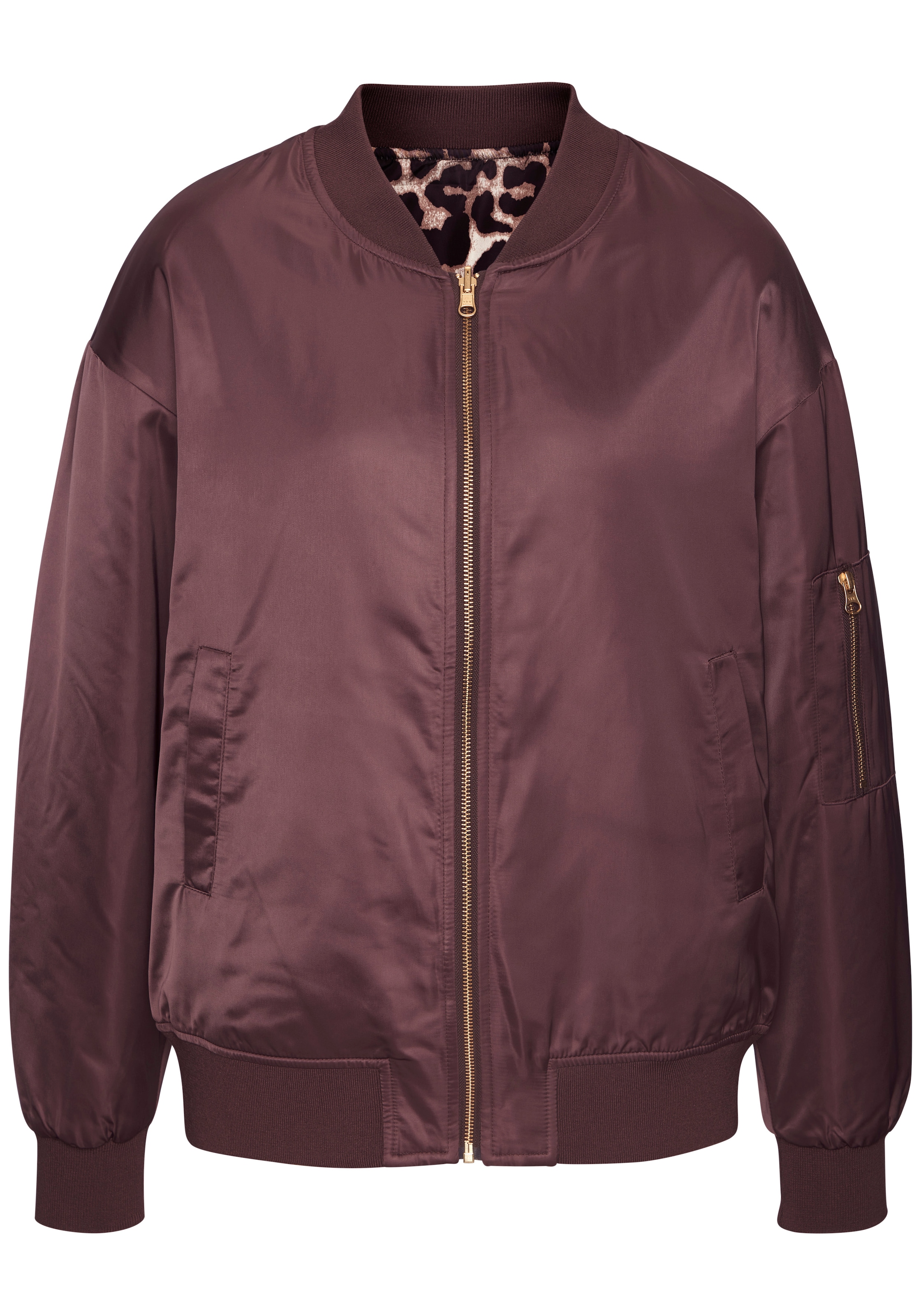 Buffalo Veste réversible mit Uni/Leoprint, Bomberjacke, modisch