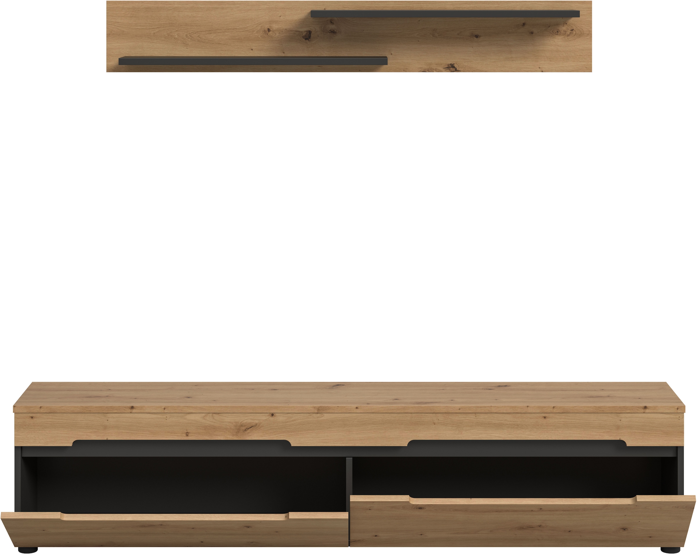 INOSIGN Meuble mural »REHAT, TOPSELLER!, 2-teilig, wahlweise stehend und hängend montierbar« Set bestehend aus: Wandboard (13x19x8 cm) und Lowboard (170x38x33 cm), 2 cuis tlg.