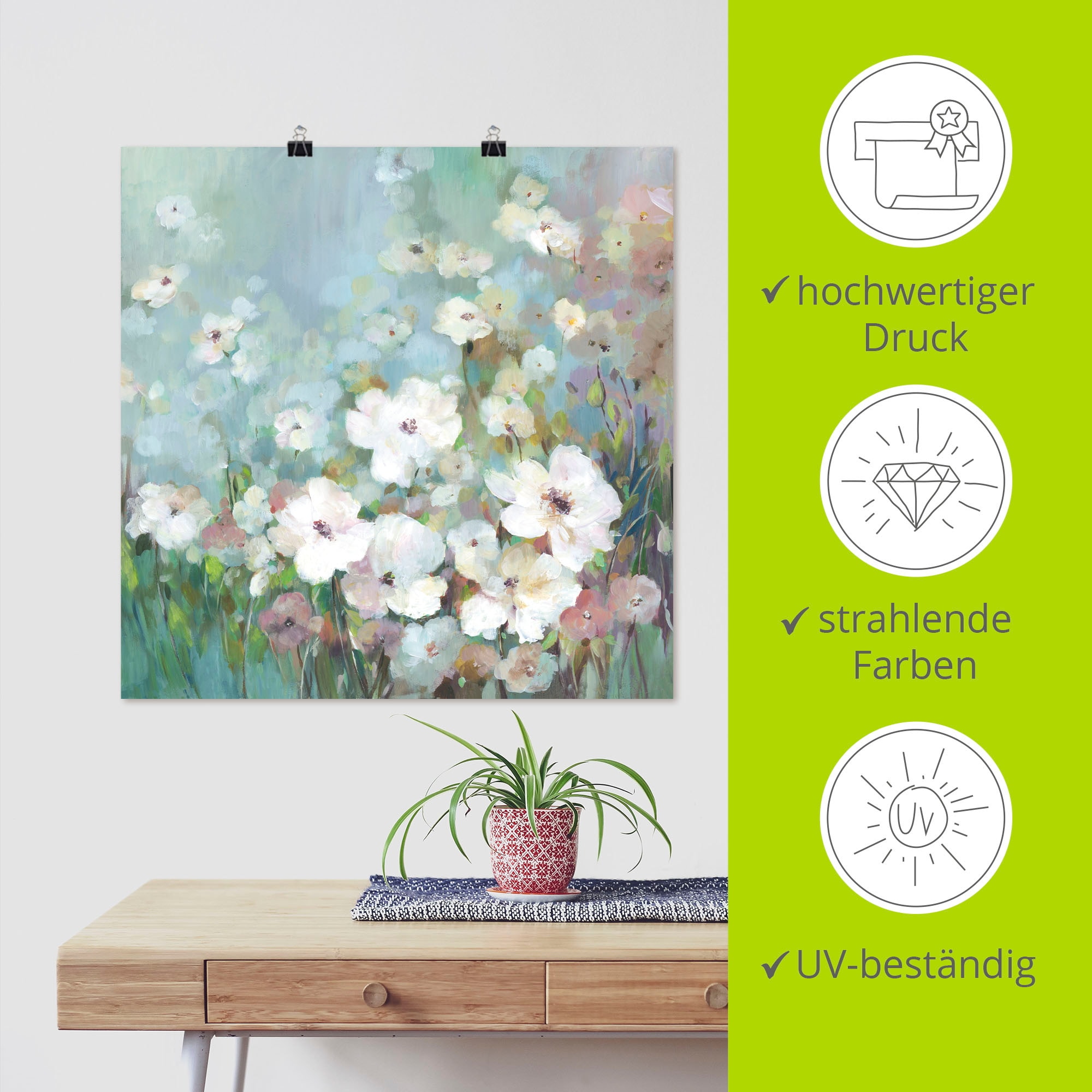Artland Wandbild »Feldblumengarten« Blumenwiese 1 Stk. tlg. als Leinwandbild, Poster in verschied. Grössen