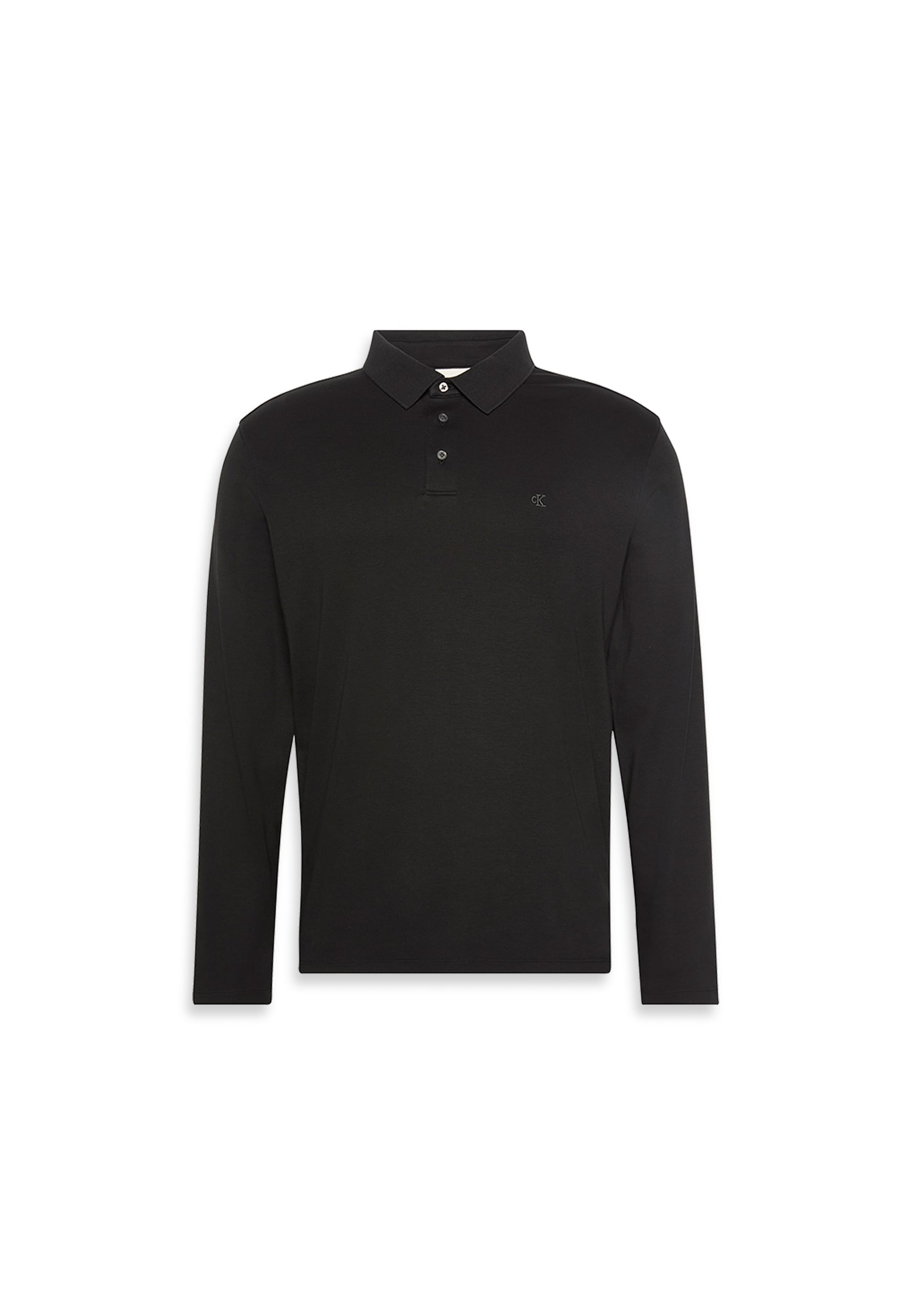 Calvin Klein Langarm-Poloshirt »LS SUPIMA COTTON SOLID POLO« regular fit mit Rundhalsausschnitt