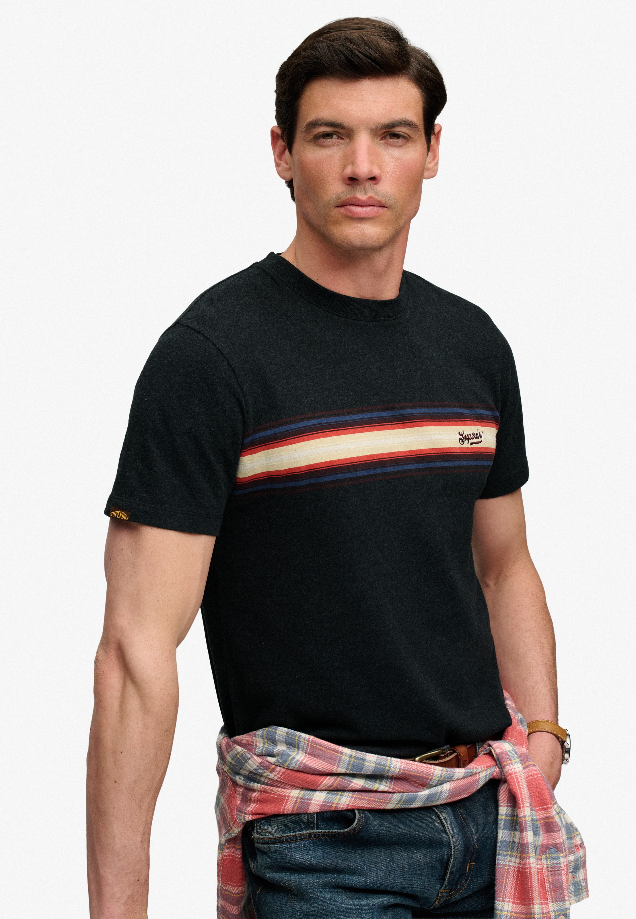Superdry Rundhalsshirt »OUTDOOR STRIPE LOGO RLXD TEE« Baumwolle, relaxed fit