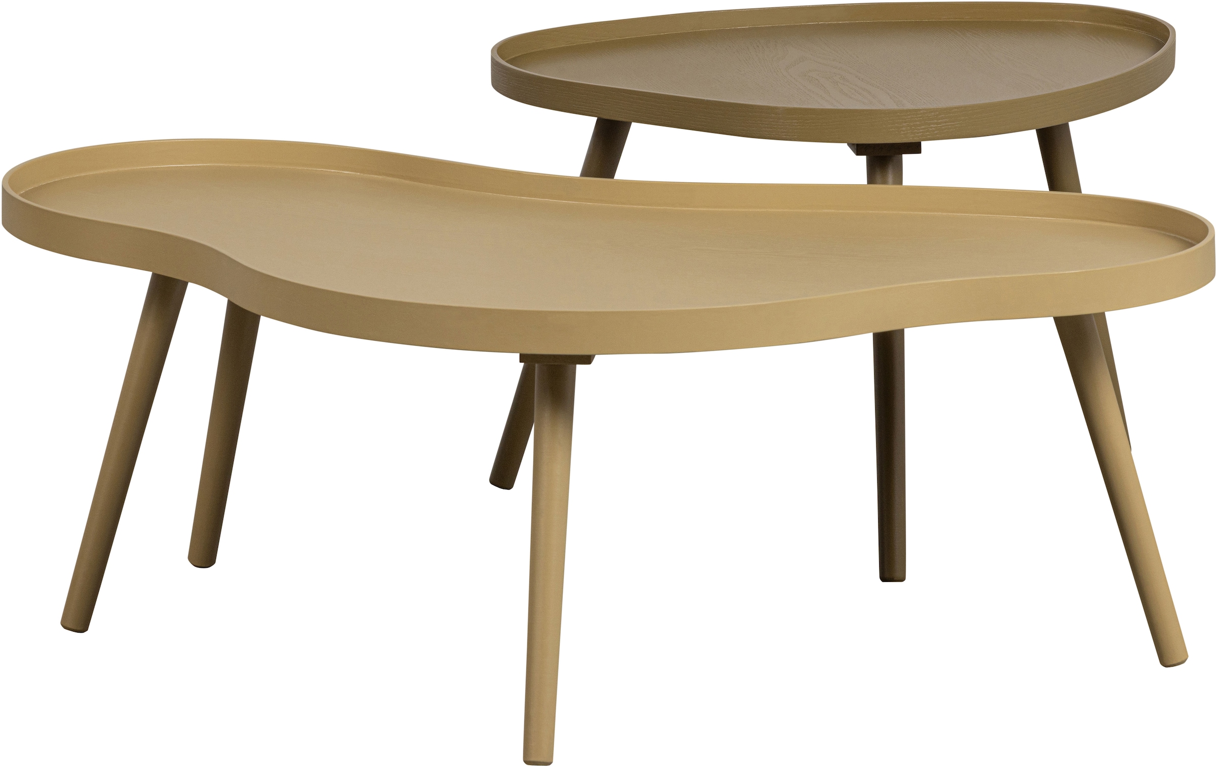 WOOOD Beistelltisch »Mae aus MDF und Kiefernholz mit umlaufender Randerhöhung 100x58x35 cm« Rand 2 cm hoch, Tragkraft 5 kg, Beine konisch von Ø3 auf Ø1,5 cm