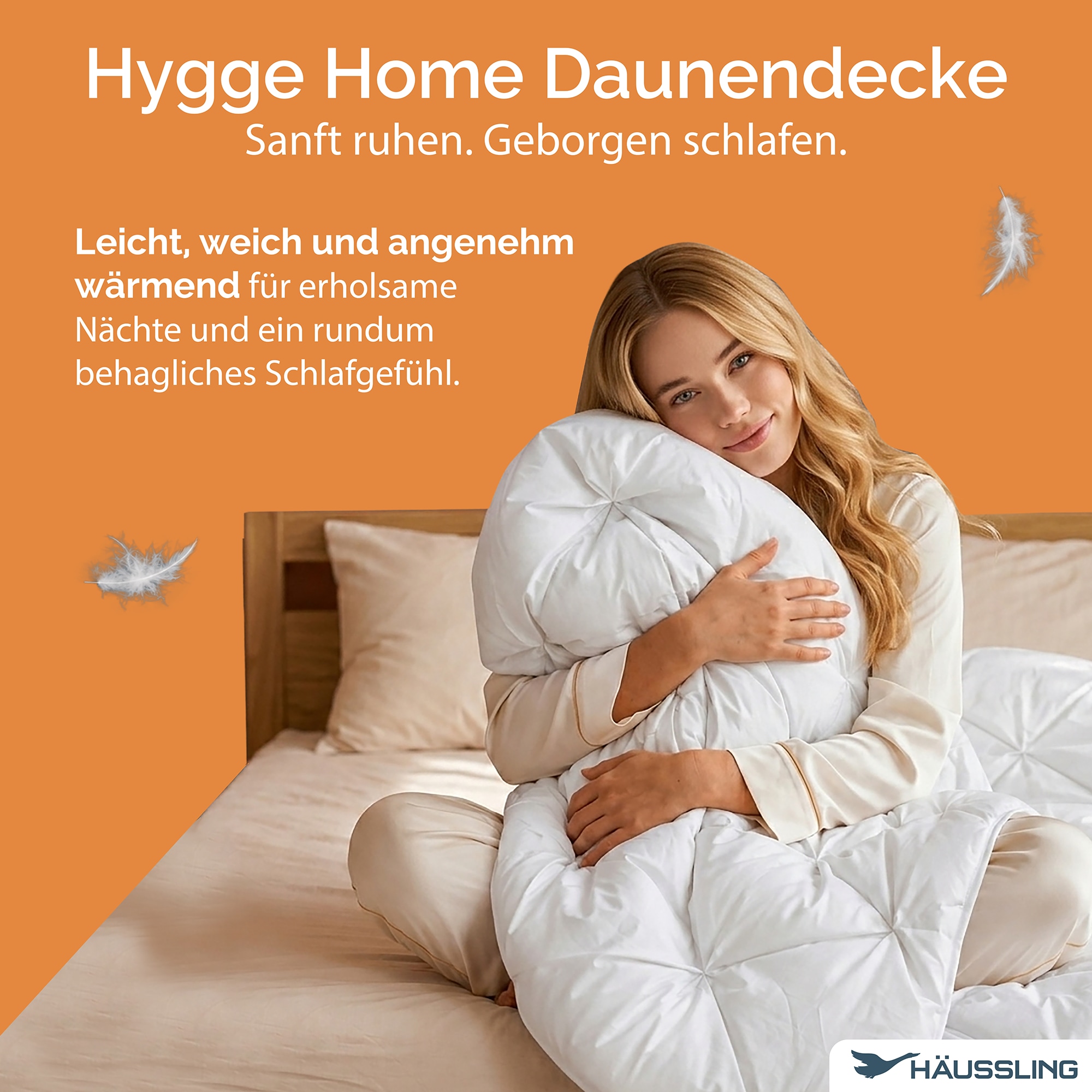 Haeussling Daunenbettdecke »Hygge Home, Bettdecken für Sommer und Winter, Ganzjahresdecke, Decke« normal Füllung weisseneue90Daunenund10FedernKl1 1 Stk. tlg. Bettdecke 135x200 cm, 155x220 cm & weitere Grössen