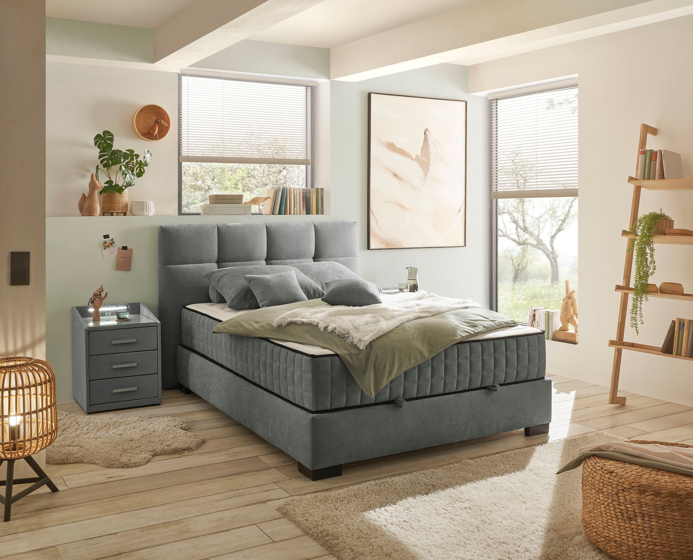 ED EXCITING DESIGN Lit de boxe »Nagol« avec coffre de lit, avec matelas réversible, disponible en différentes largeurs