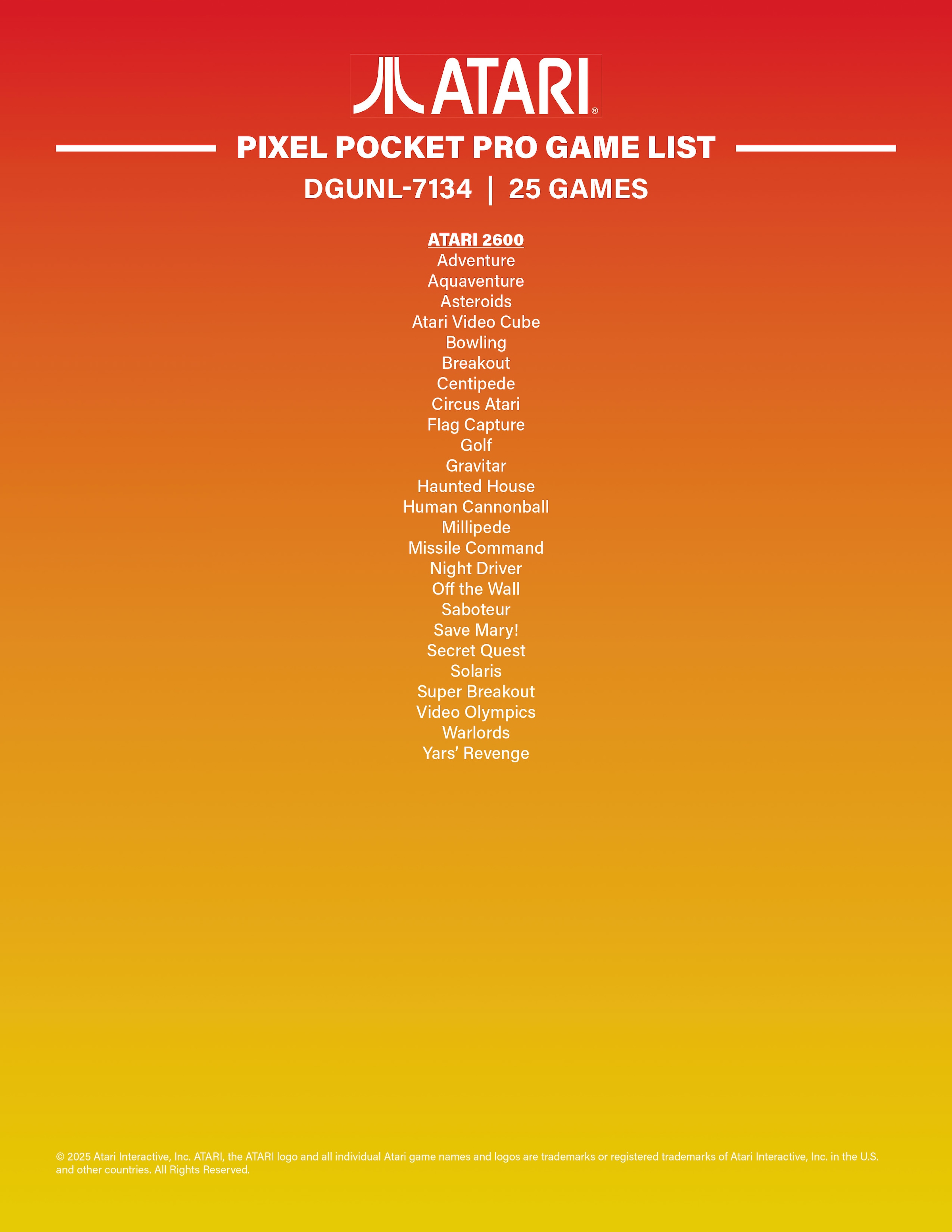MYARCADE Console rétro »Pixel Pocket Pro Atari«